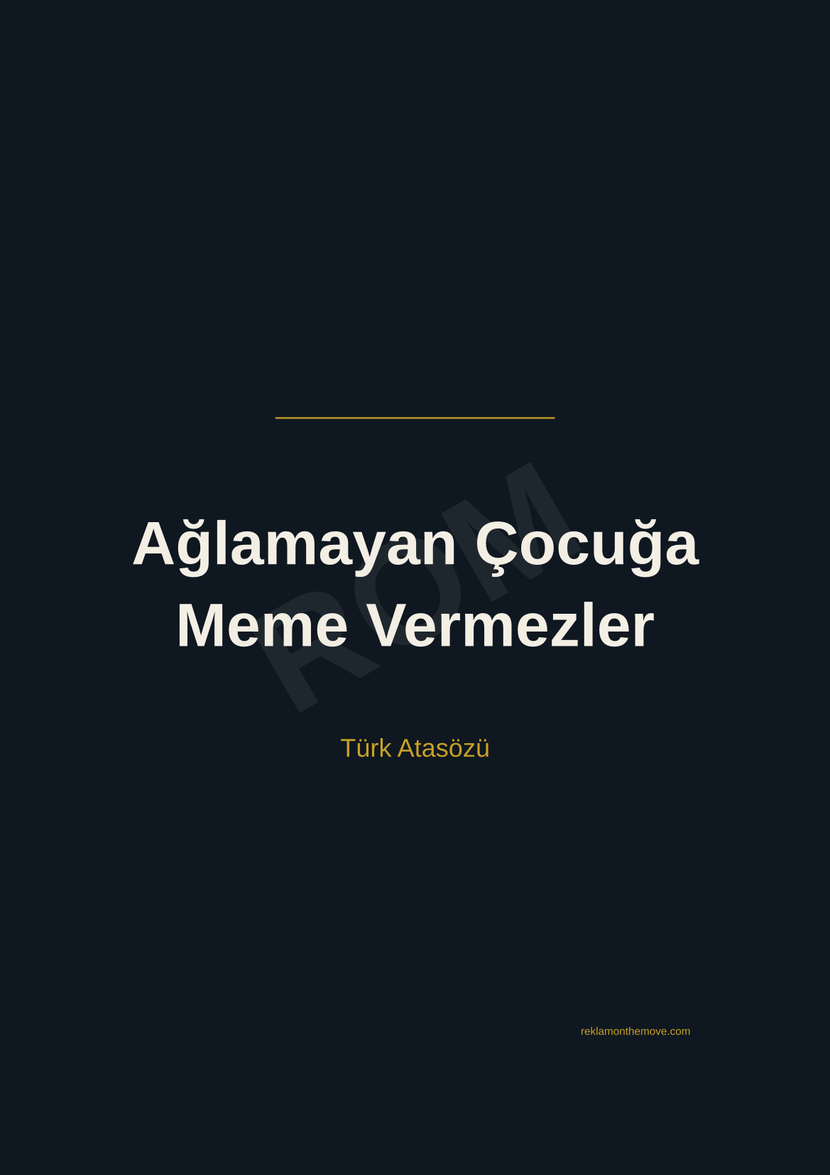 Ağlamayan Çocuğa Meme Vermezler · Gece · A3 — ROM dijital ürün önizlemesi (filigranlı)