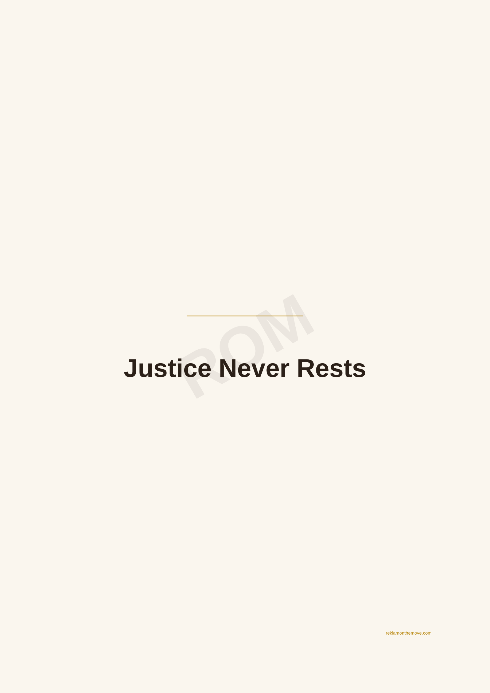 Justice Never Rests · Espresso — ROM dijital ürün önizlemesi (filigranlı)