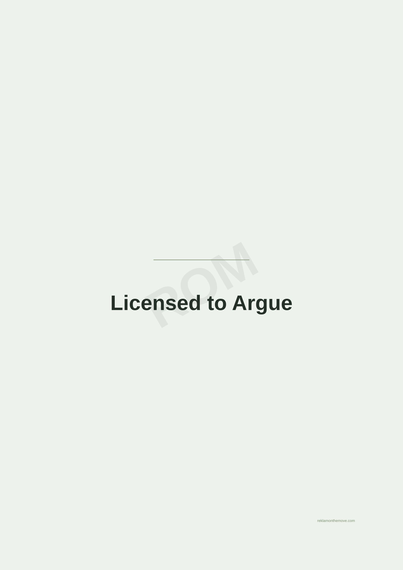 Licensed to Argue · Adaçayı — ROM dijital ürün önizlemesi (filigranlı)