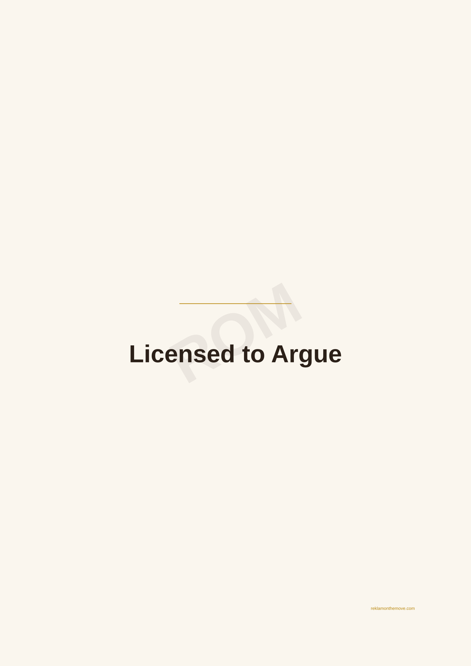 Licensed to Argue · Espresso — ROM dijital ürün önizlemesi (filigranlı)