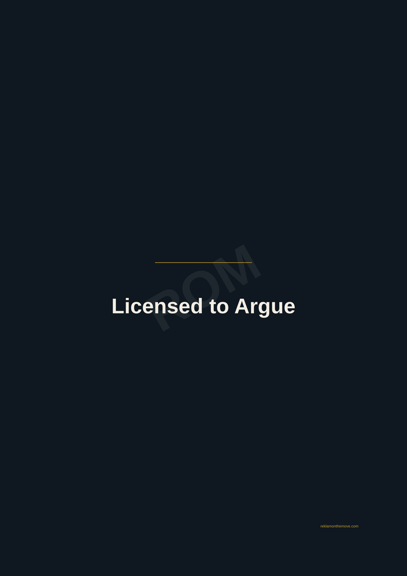 Licensed to Argue · Gece — ROM dijital ürün önizlemesi (filigranlı)