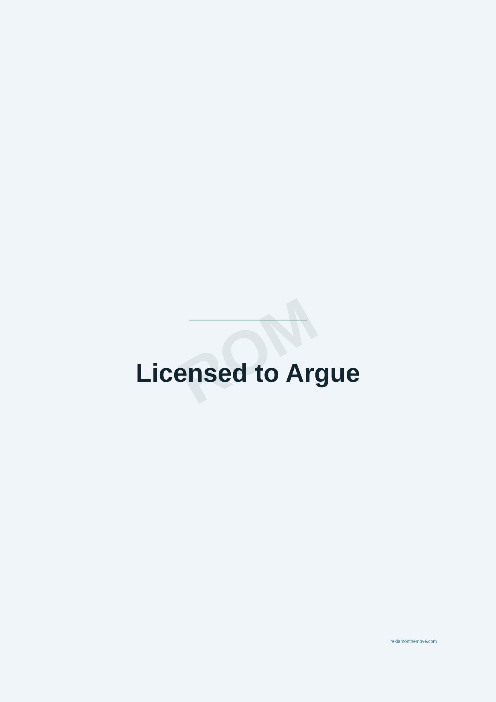Licensed to Argue · Okyanus — ROM dijital ürün önizlemesi (filigranlı)