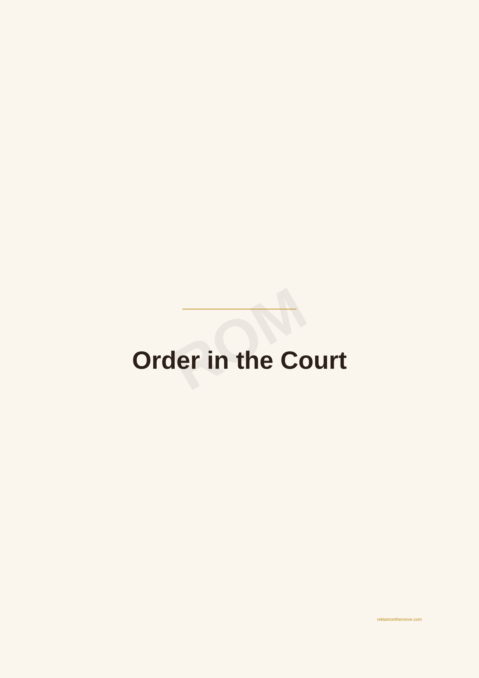 Order in the Court · Espresso — ROM dijital ürün önizlemesi (filigranlı)