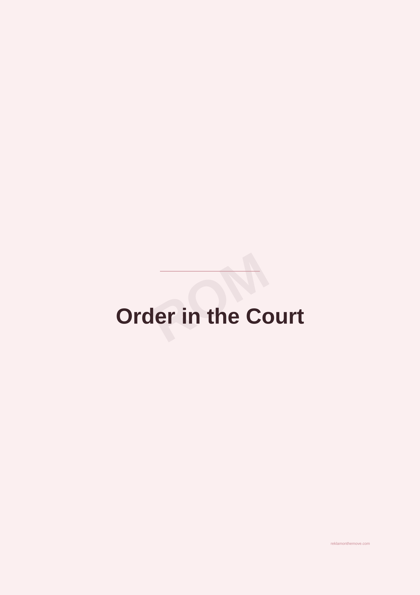 Order in the Court · Gül — ROM dijital ürün önizlemesi (filigranlı)