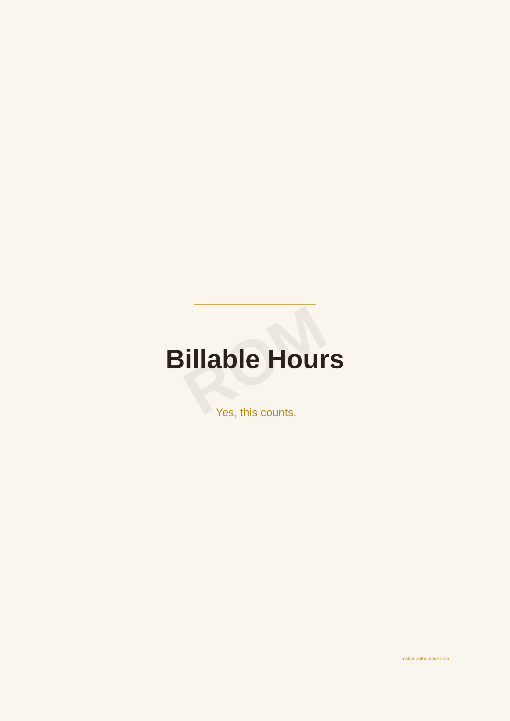 Billable Hours · Espresso — ROM dijital ürün önizlemesi (filigranlı)