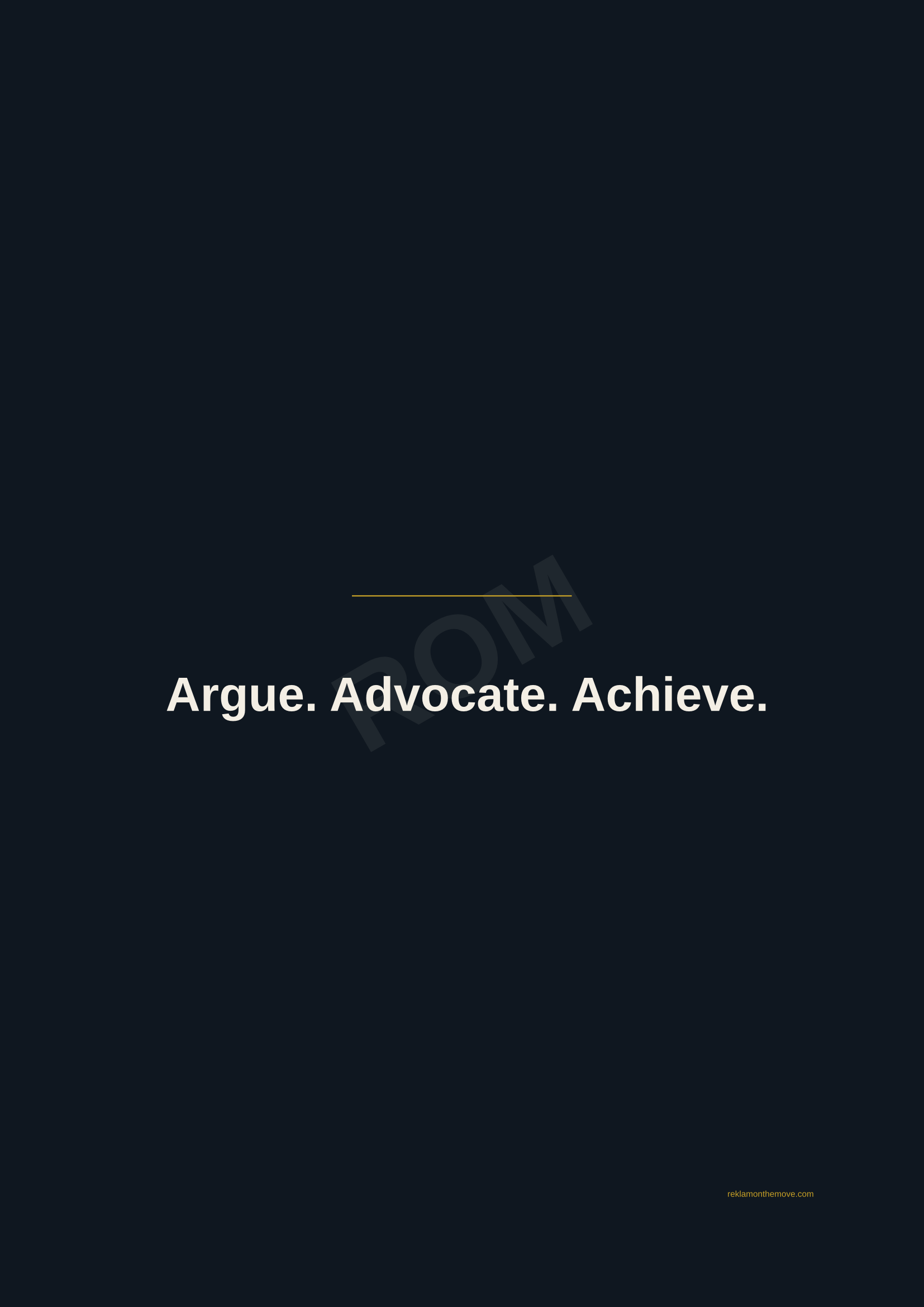 Argue. Advocate. Achieve. · Gece — ROM dijital ürün önizlemesi (filigranlı)