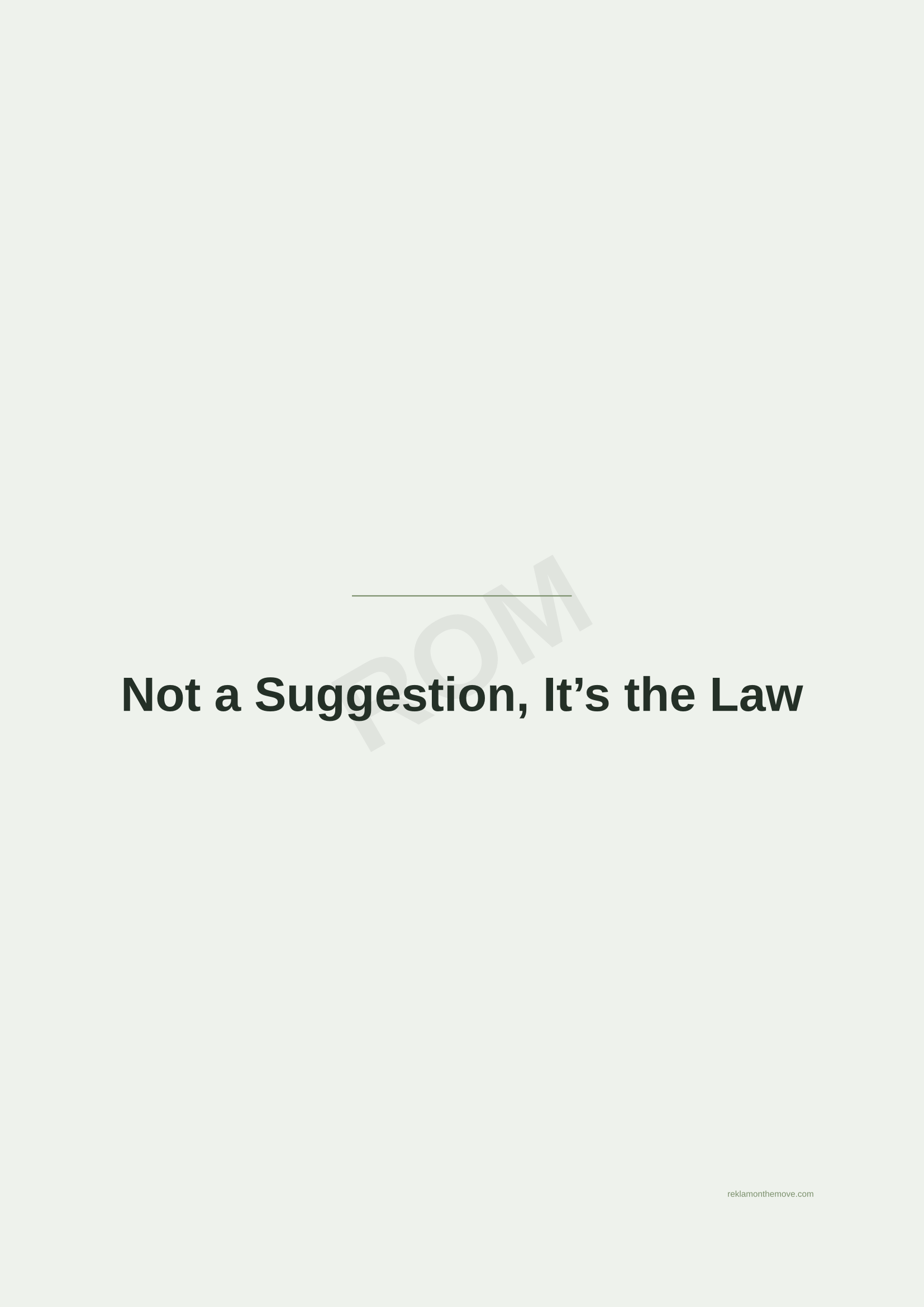 Not a Suggestion, It's the Law · Adaçayı — ROM dijital ürün önizlemesi (filigranlı)