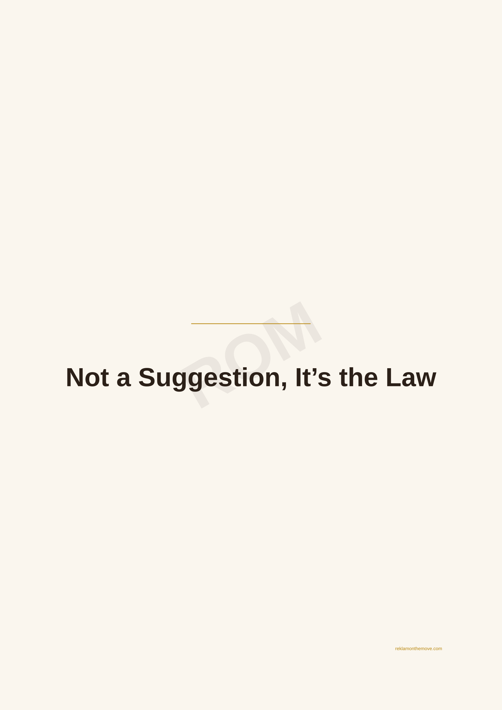 Not a Suggestion, It's the Law · Espresso — ROM dijital ürün önizlemesi (filigranlı)