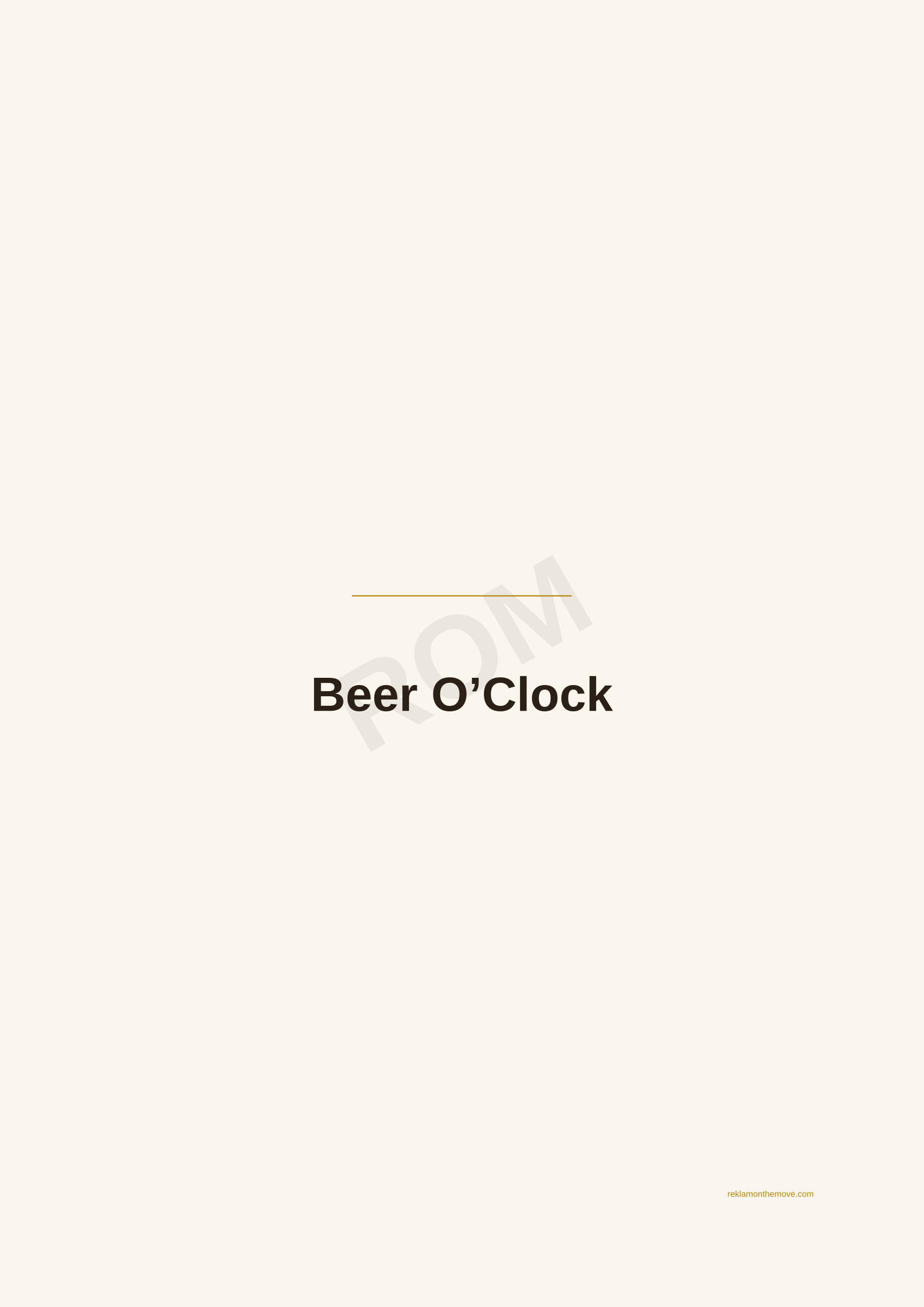 Beer O'Clock · Espresso — ROM dijital ürün önizlemesi (filigranlı)