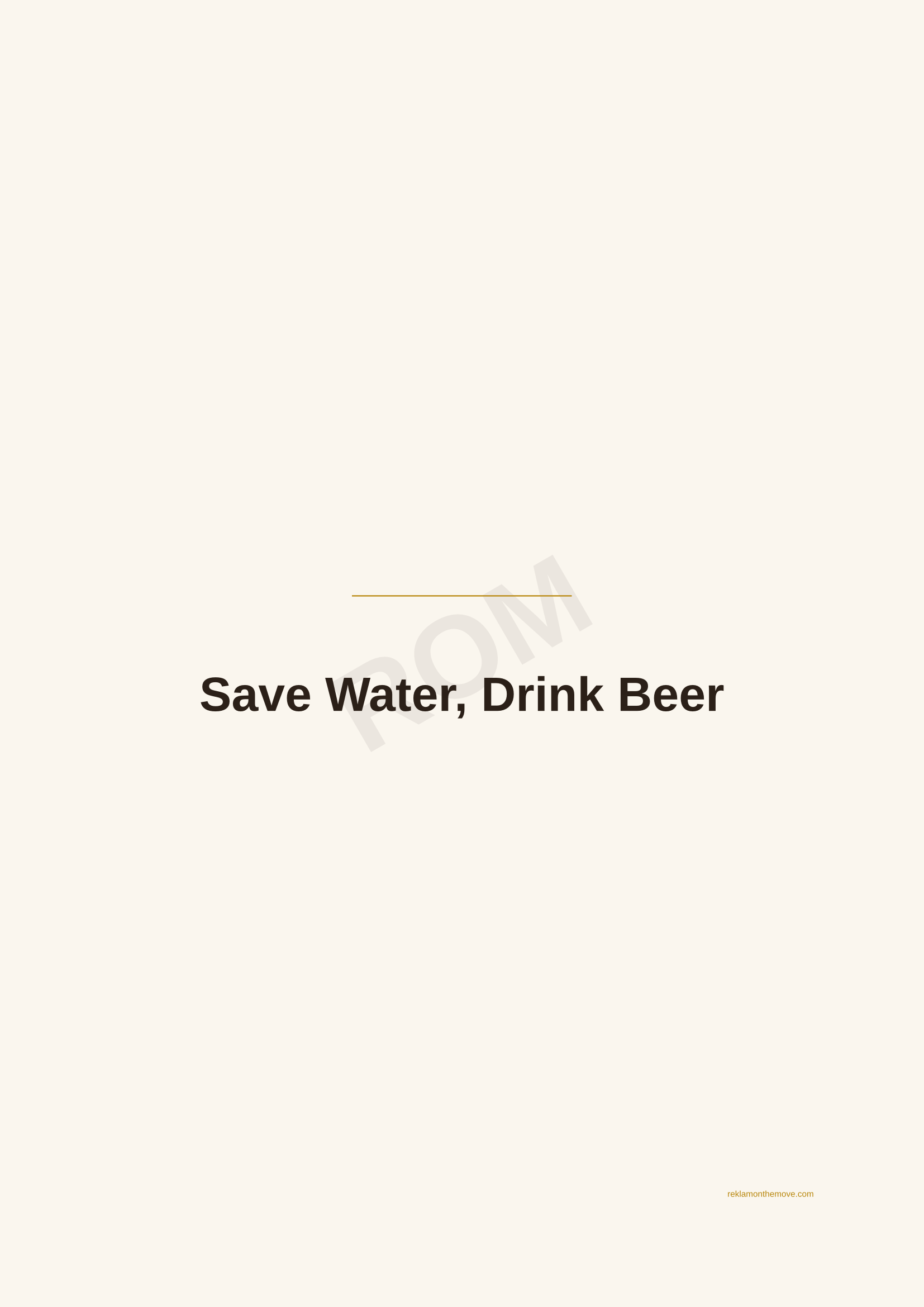 Save Water, Drink Beer · Espresso — ROM dijital ürün önizlemesi (filigranlı)