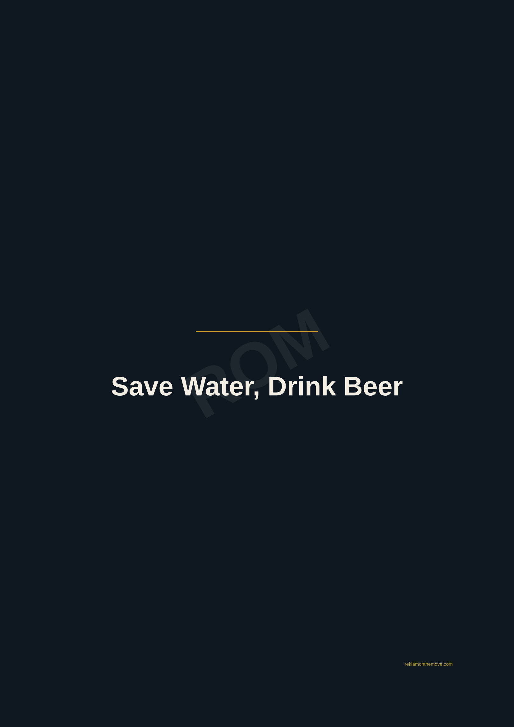 Save Water, Drink Beer · Gece — ROM dijital ürün önizlemesi (filigranlı)