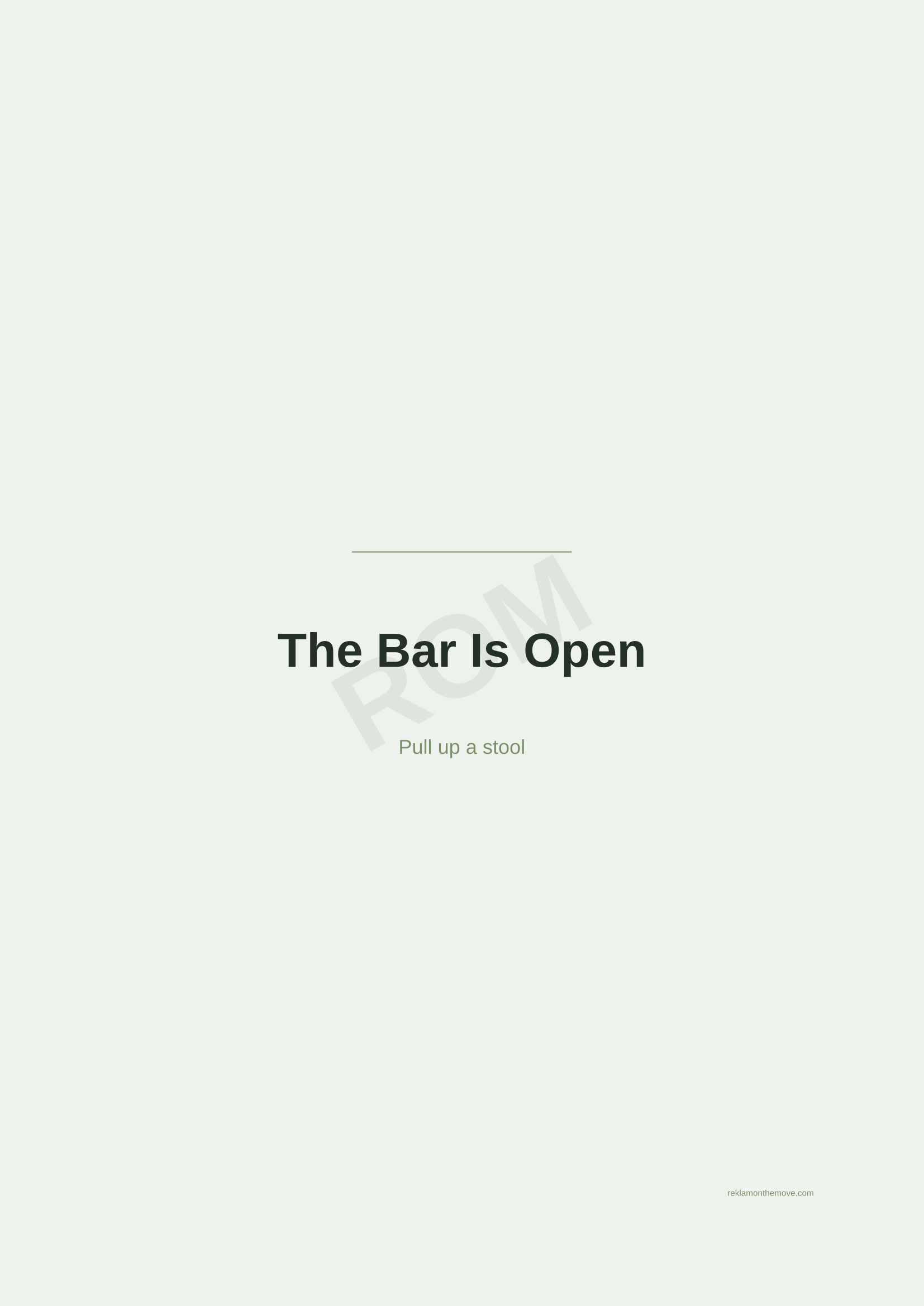 The Bar Is Open · Adaçayı — ROM dijital ürün önizlemesi (filigranlı)