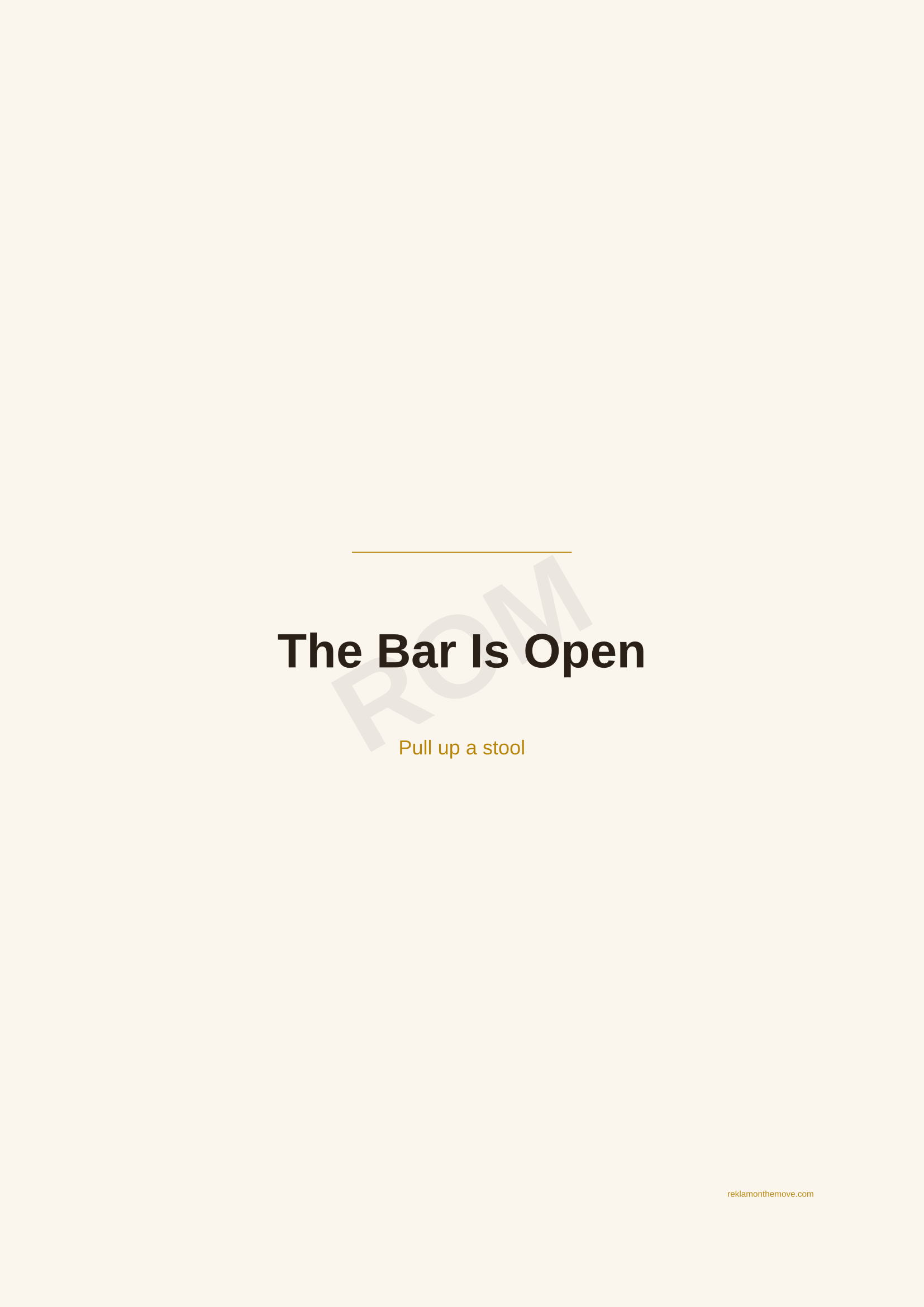 The Bar Is Open · Espresso — ROM dijital ürün önizlemesi (filigranlı)