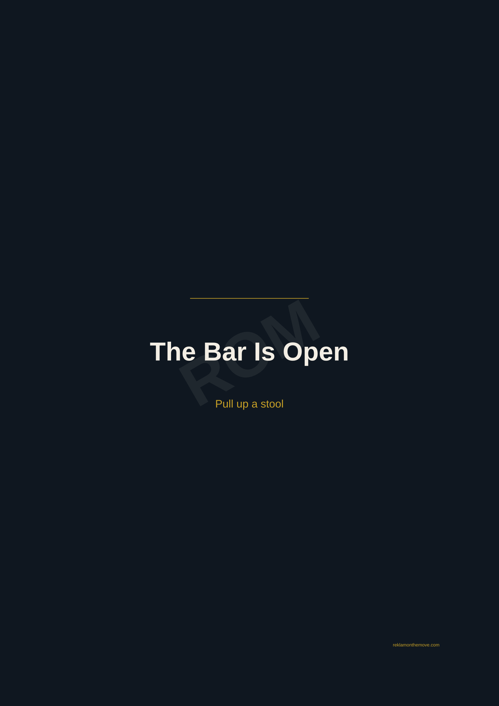 The Bar Is Open · Gece — ROM dijital ürün önizlemesi (filigranlı)