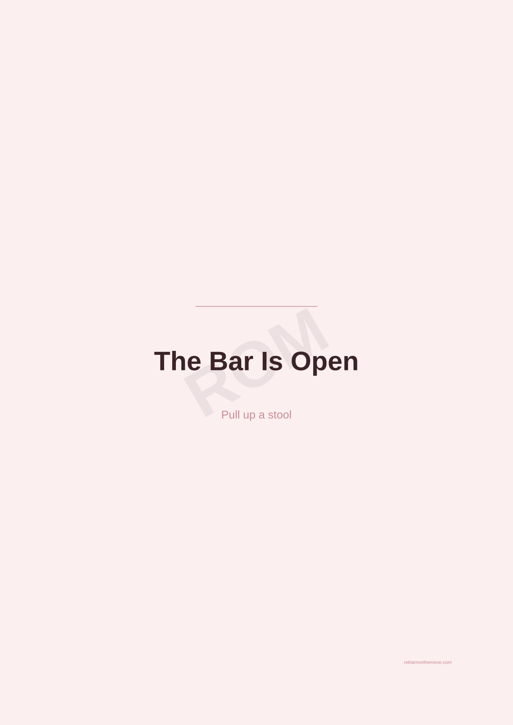 The Bar Is Open · Gül — ROM dijital ürün önizlemesi (filigranlı)