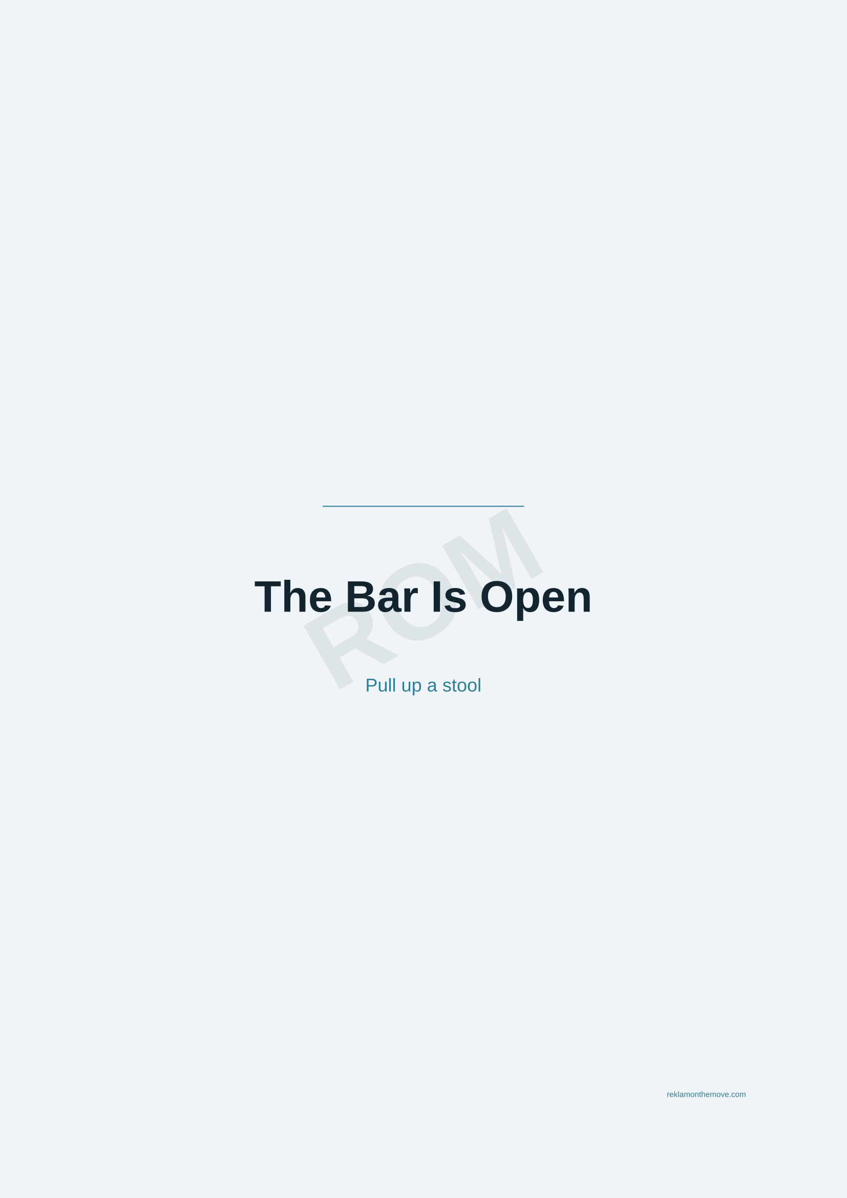 The Bar Is Open · Okyanus — ROM dijital ürün önizlemesi (filigranlı)