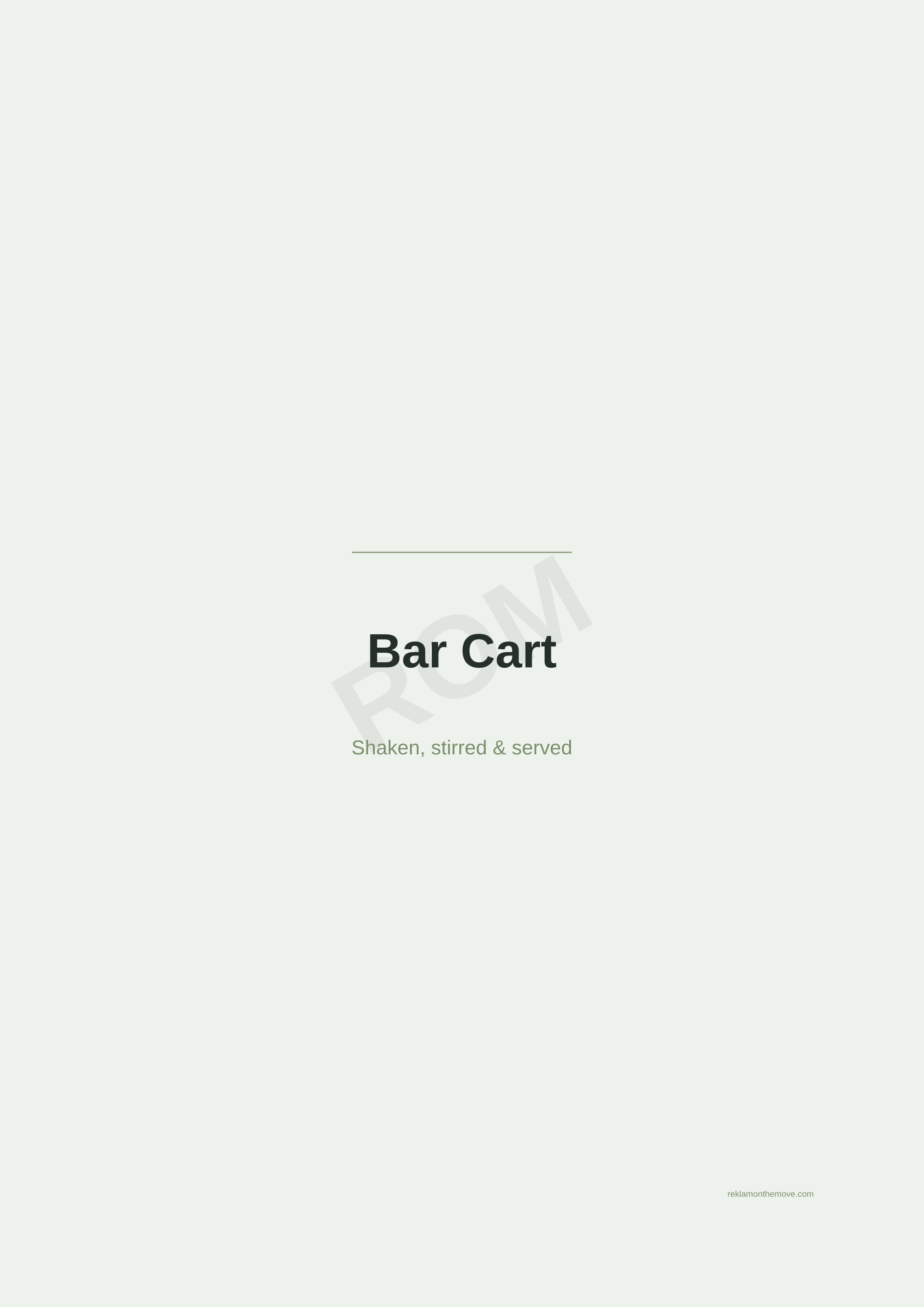Bar Cart · Adaçayı — ROM dijital ürün önizlemesi (filigranlı)