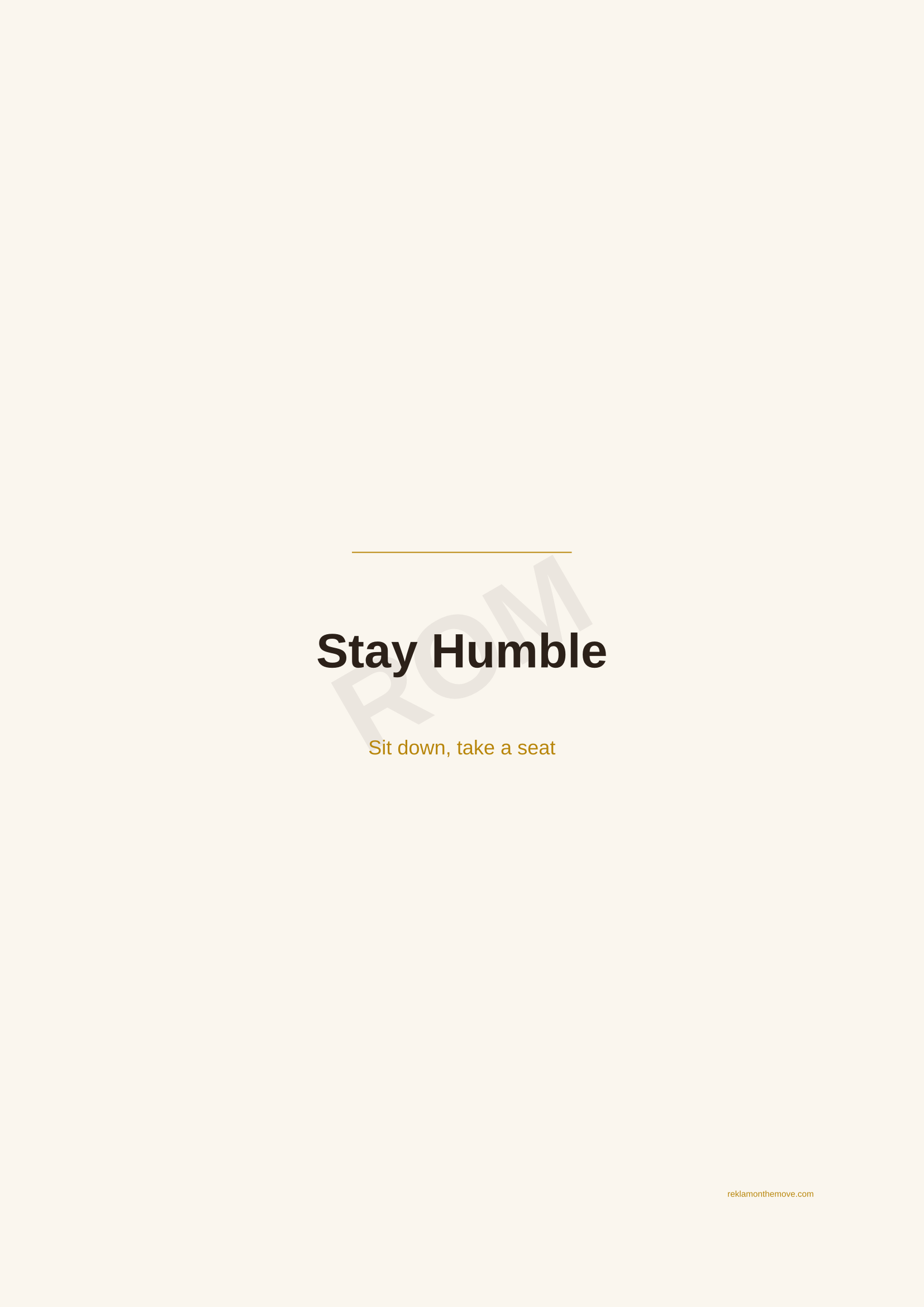 Stay Humble · Espresso — ROM dijital ürün önizlemesi (filigranlı)