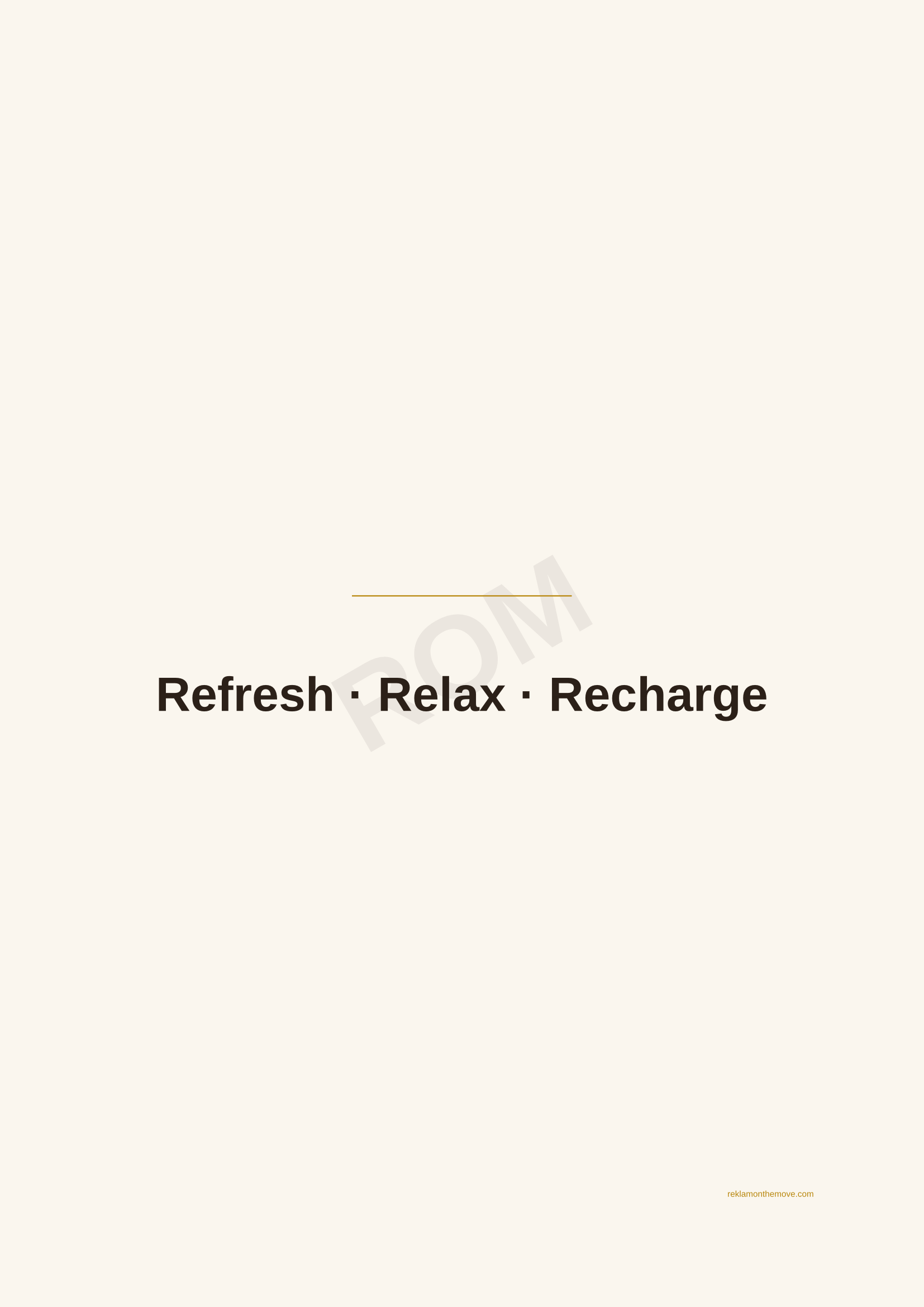 Refresh · Relax · Recharge · Espresso — ROM dijital ürün önizlemesi (filigranlı)