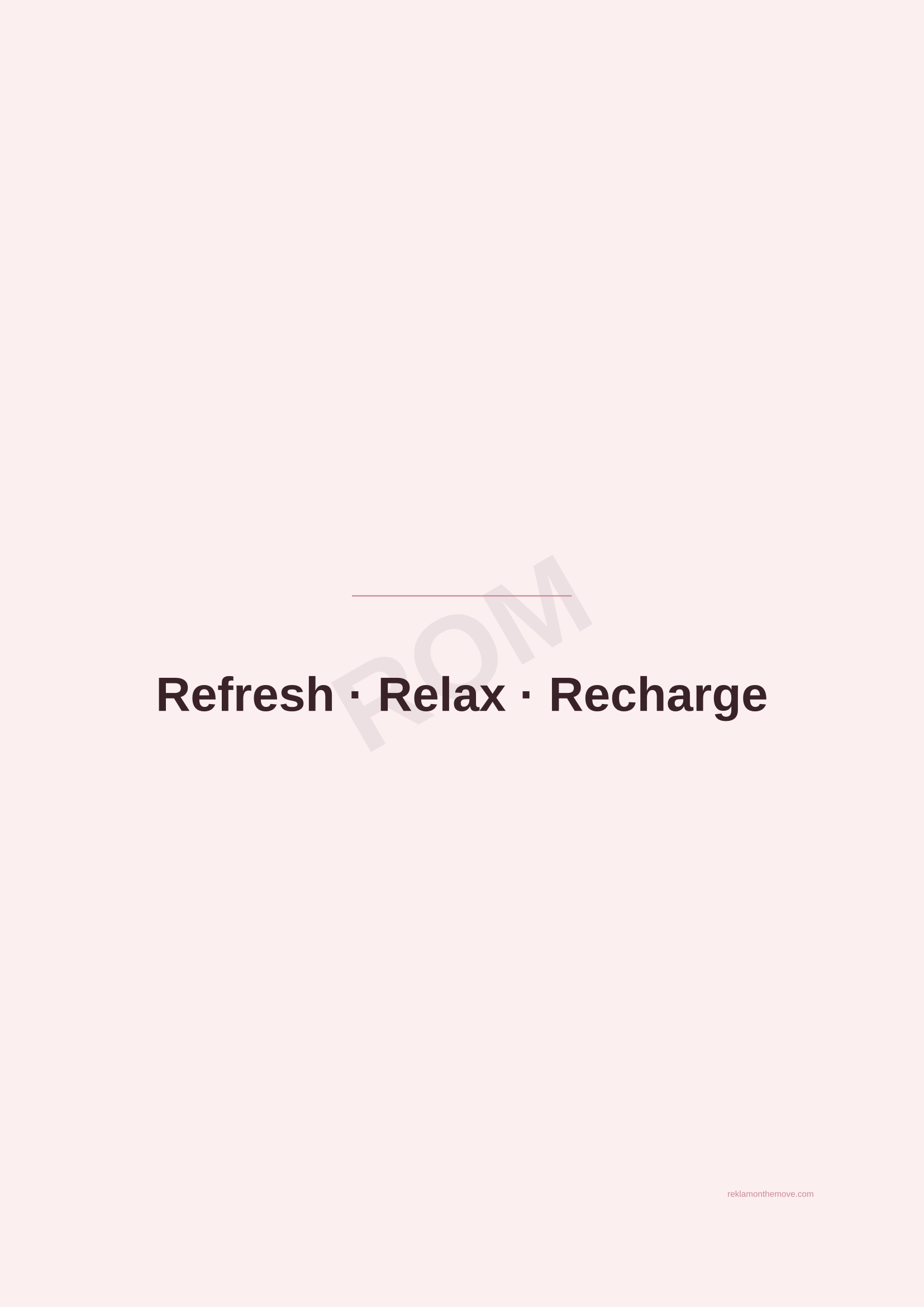 Refresh · Relax · Recharge · Gül — ROM dijital ürün önizlemesi (filigranlı)