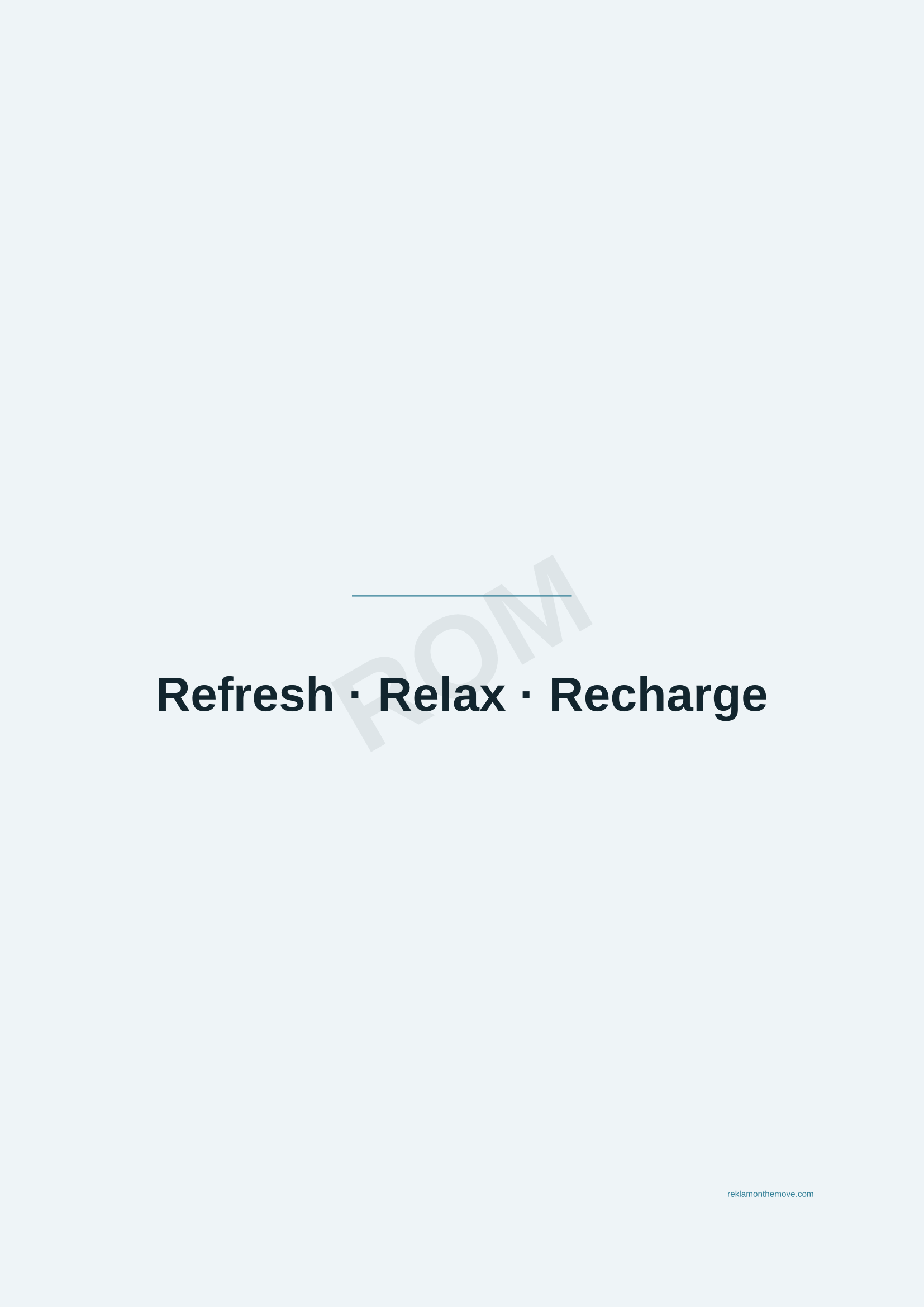 Refresh · Relax · Recharge · Okyanus — ROM dijital ürün önizlemesi (filigranlı)