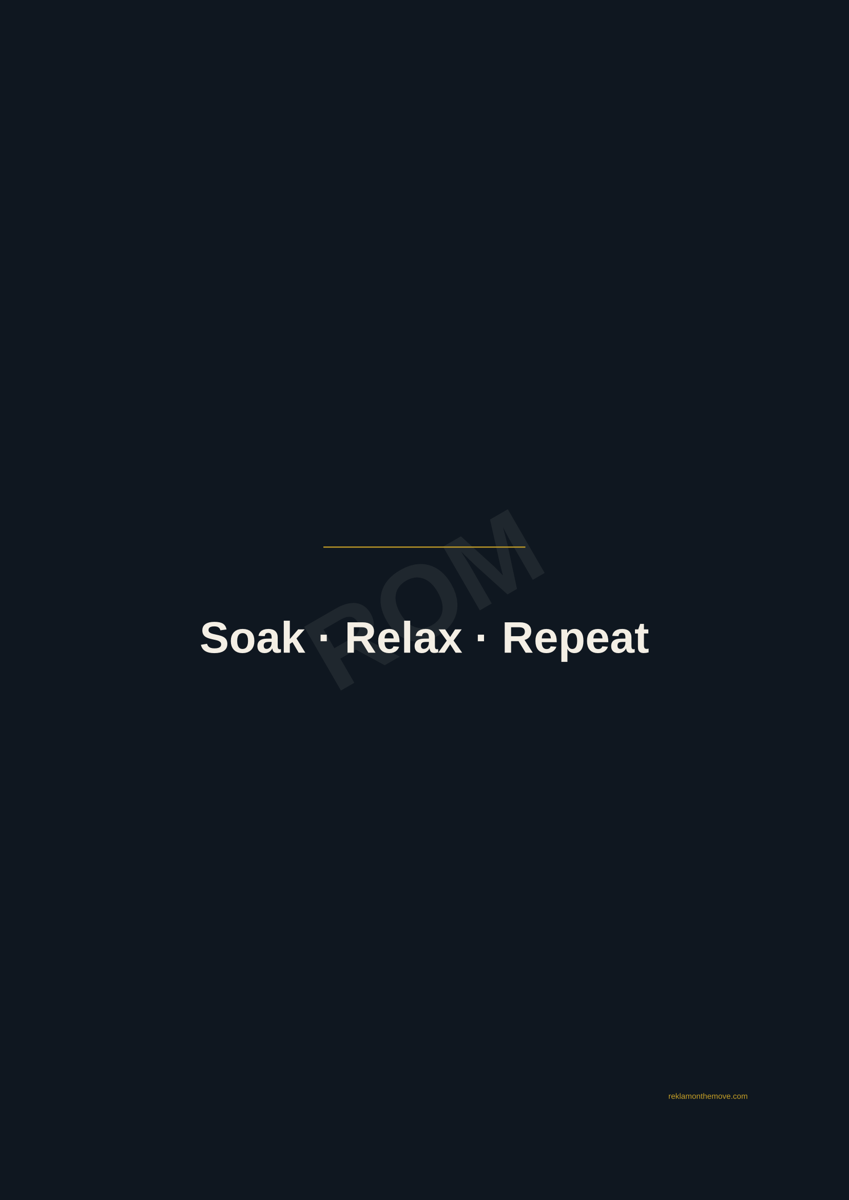 Soak · Relax · Repeat · Gece — ROM dijital ürün önizlemesi (filigranlı)
