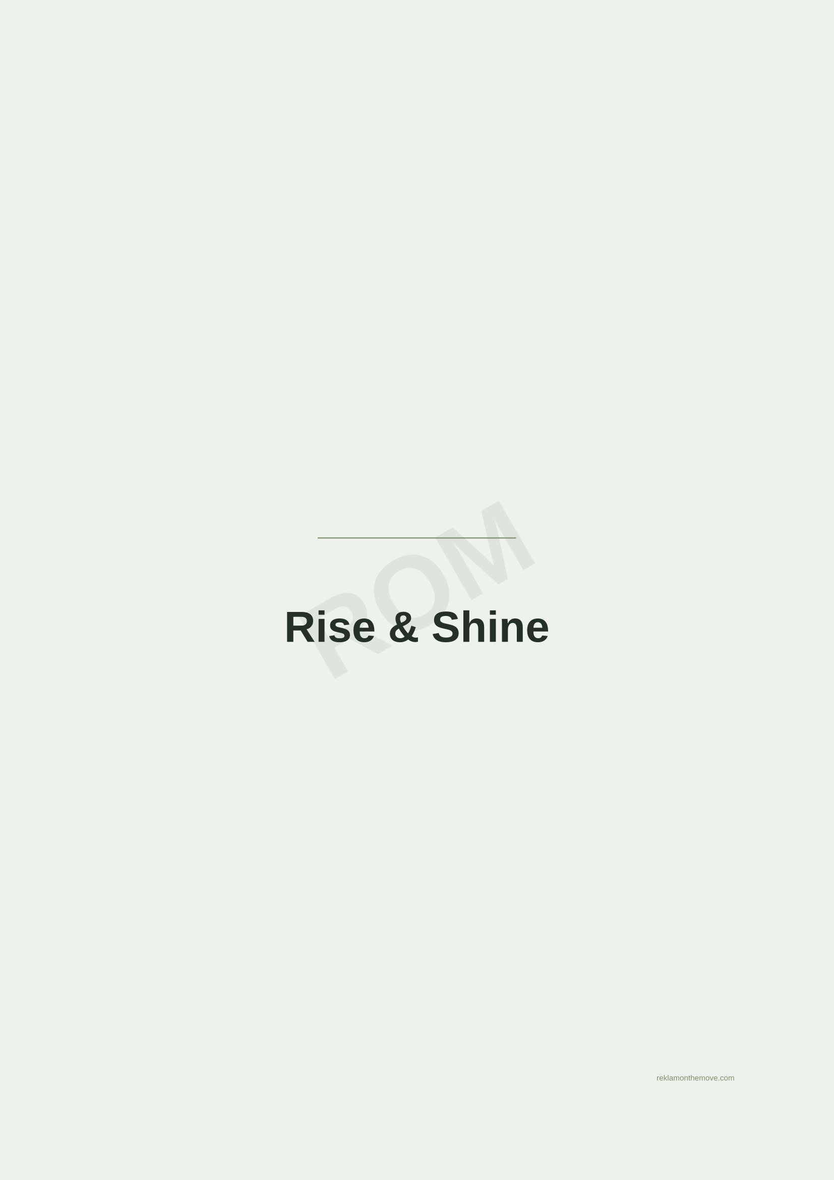 Rise & Shine · Adaçayı — ROM dijital ürün önizlemesi (filigranlı)