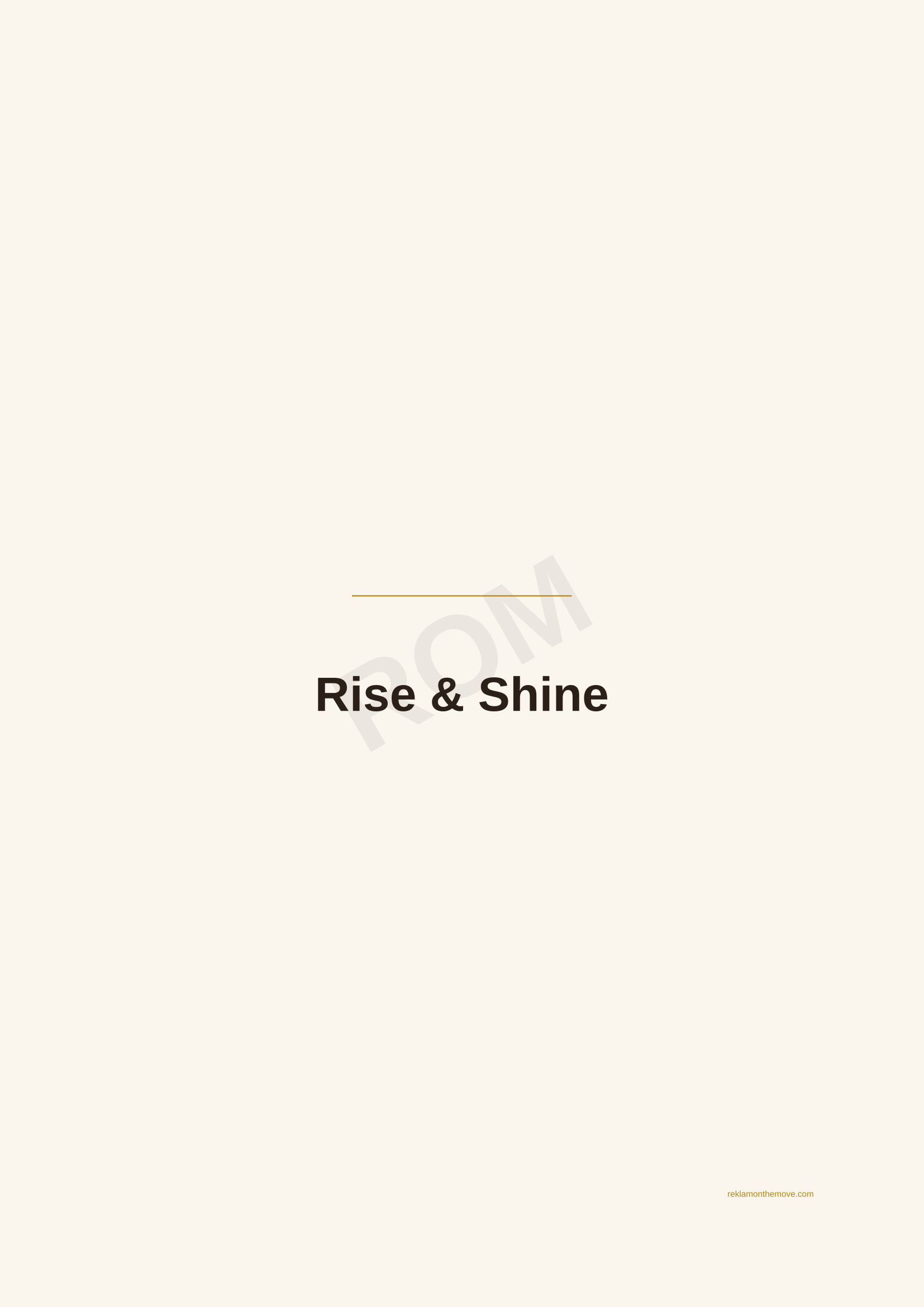 Rise & Shine · Espresso — ROM dijital ürün önizlemesi (filigranlı)
