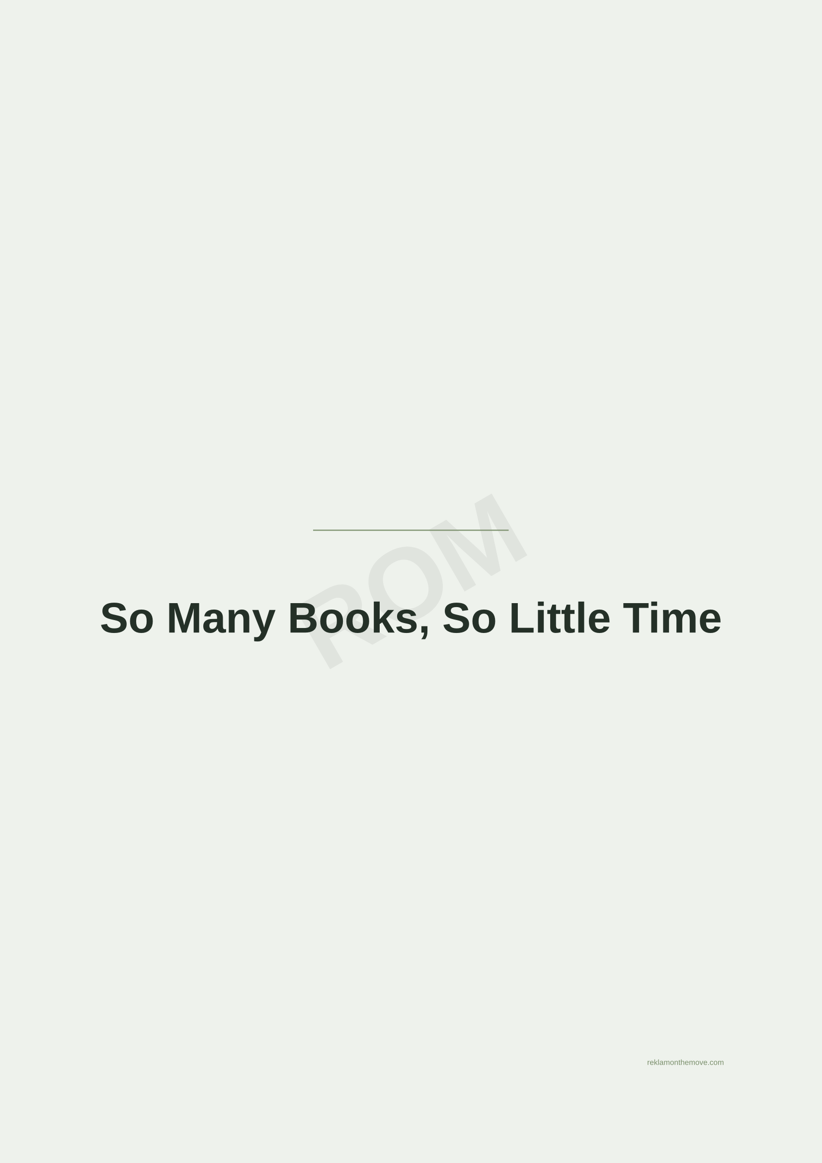 So Many Books, So Little Time · Adaçayı — ROM dijital ürün önizlemesi (filigranlı)