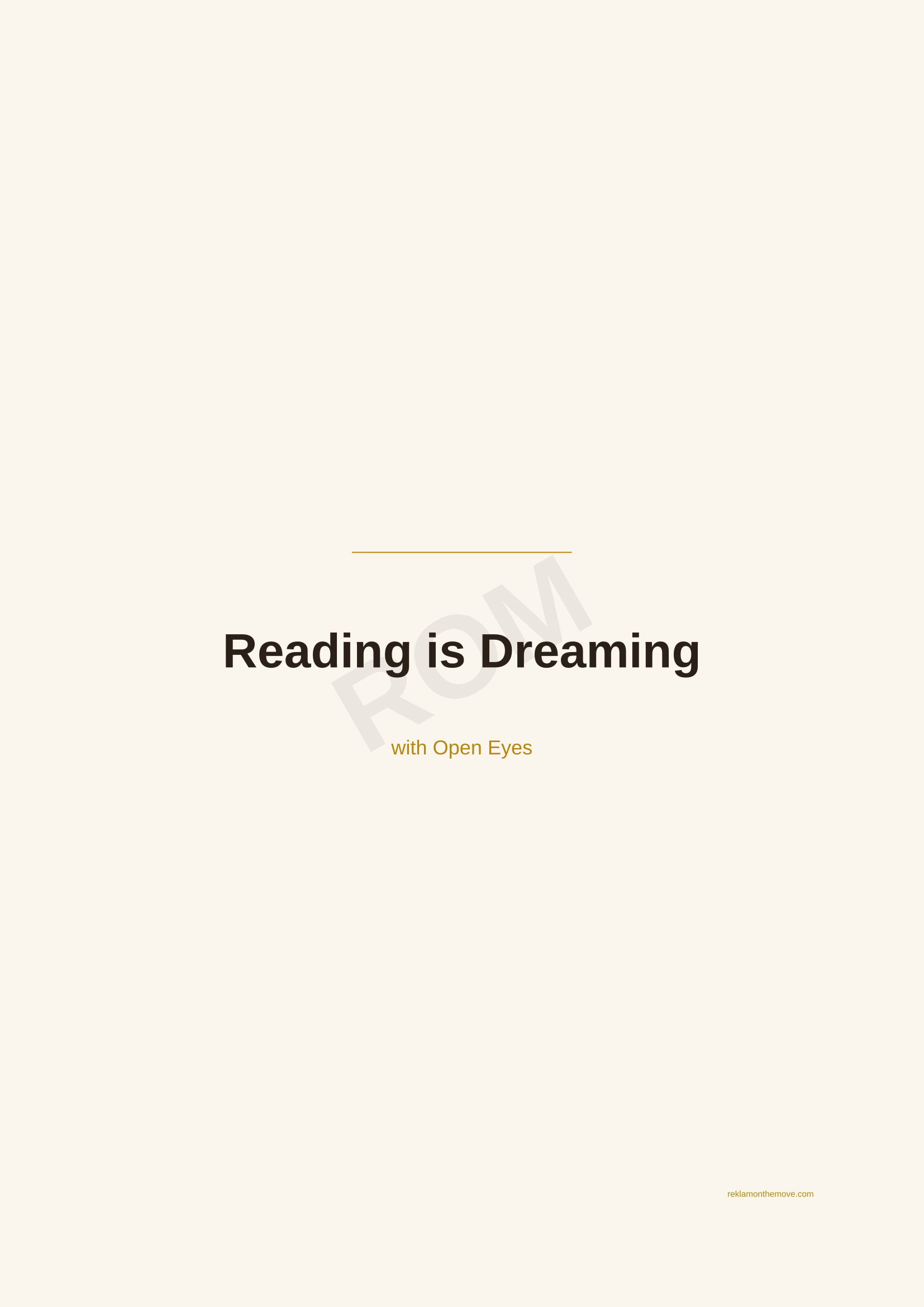Reading is Dreaming · Espresso — ROM dijital ürün önizlemesi (filigranlı)