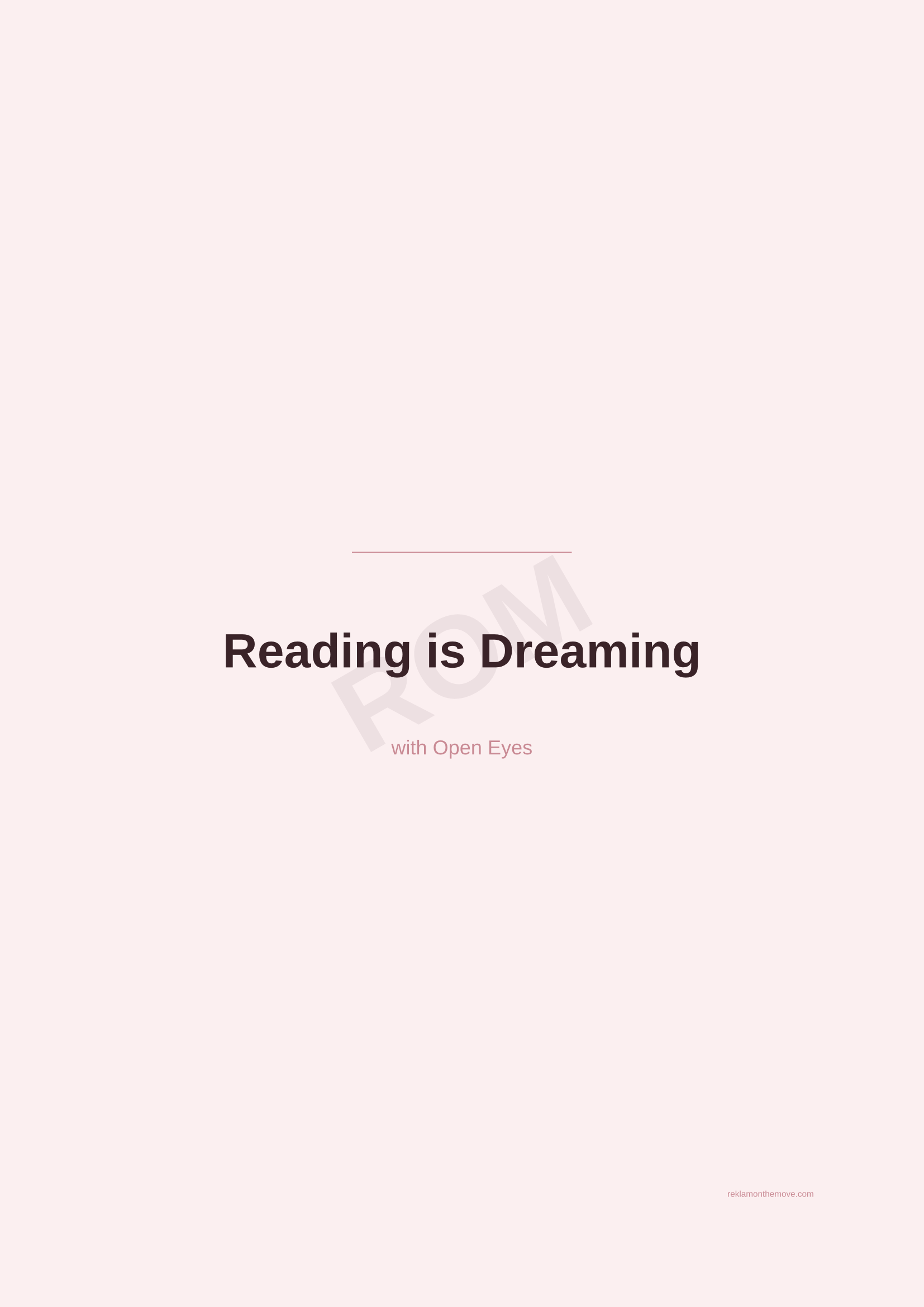 Reading is Dreaming · Gül — ROM dijital ürün önizlemesi (filigranlı)