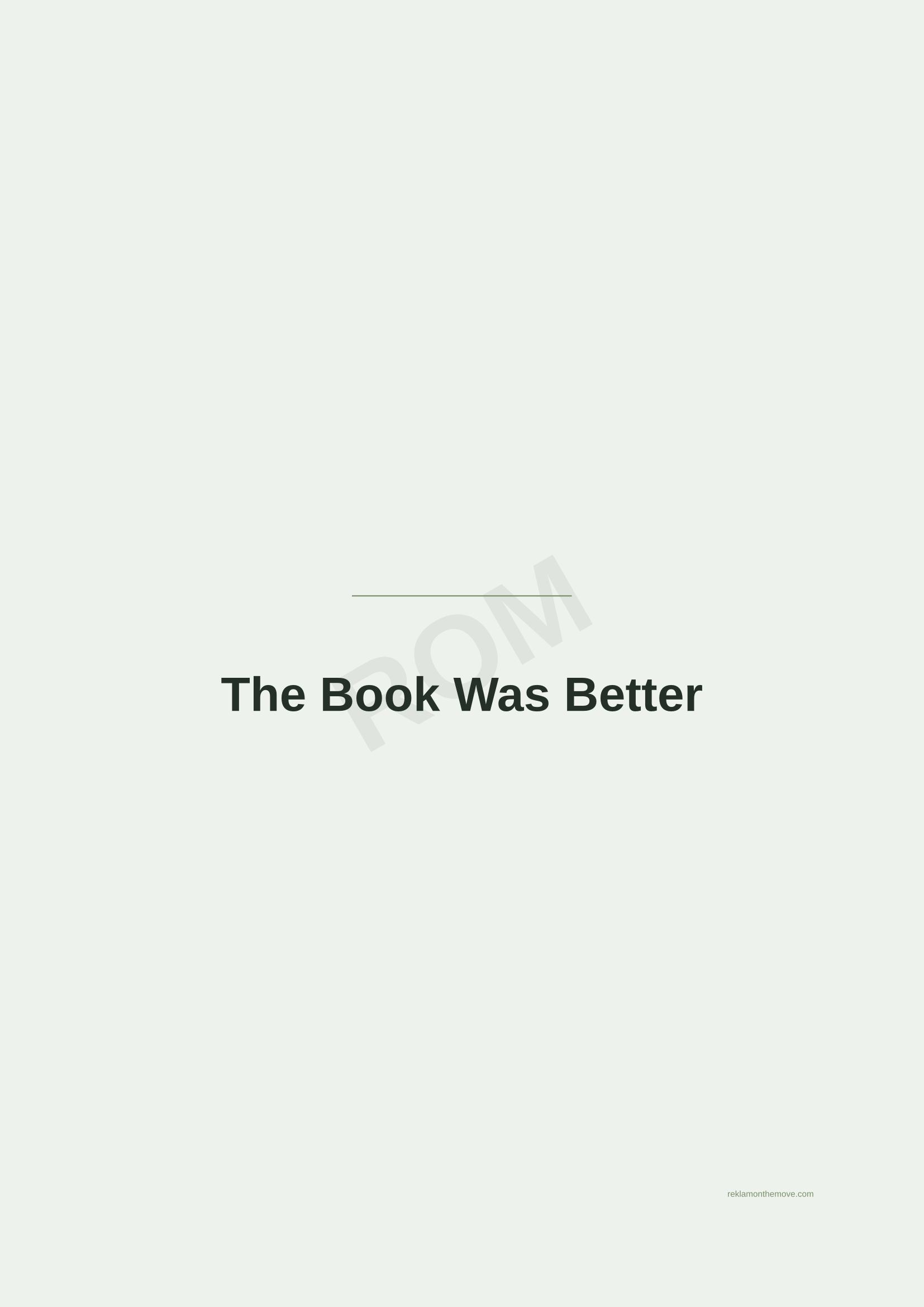The Book Was Better · Adaçayı — ROM dijital ürün önizlemesi (filigranlı)