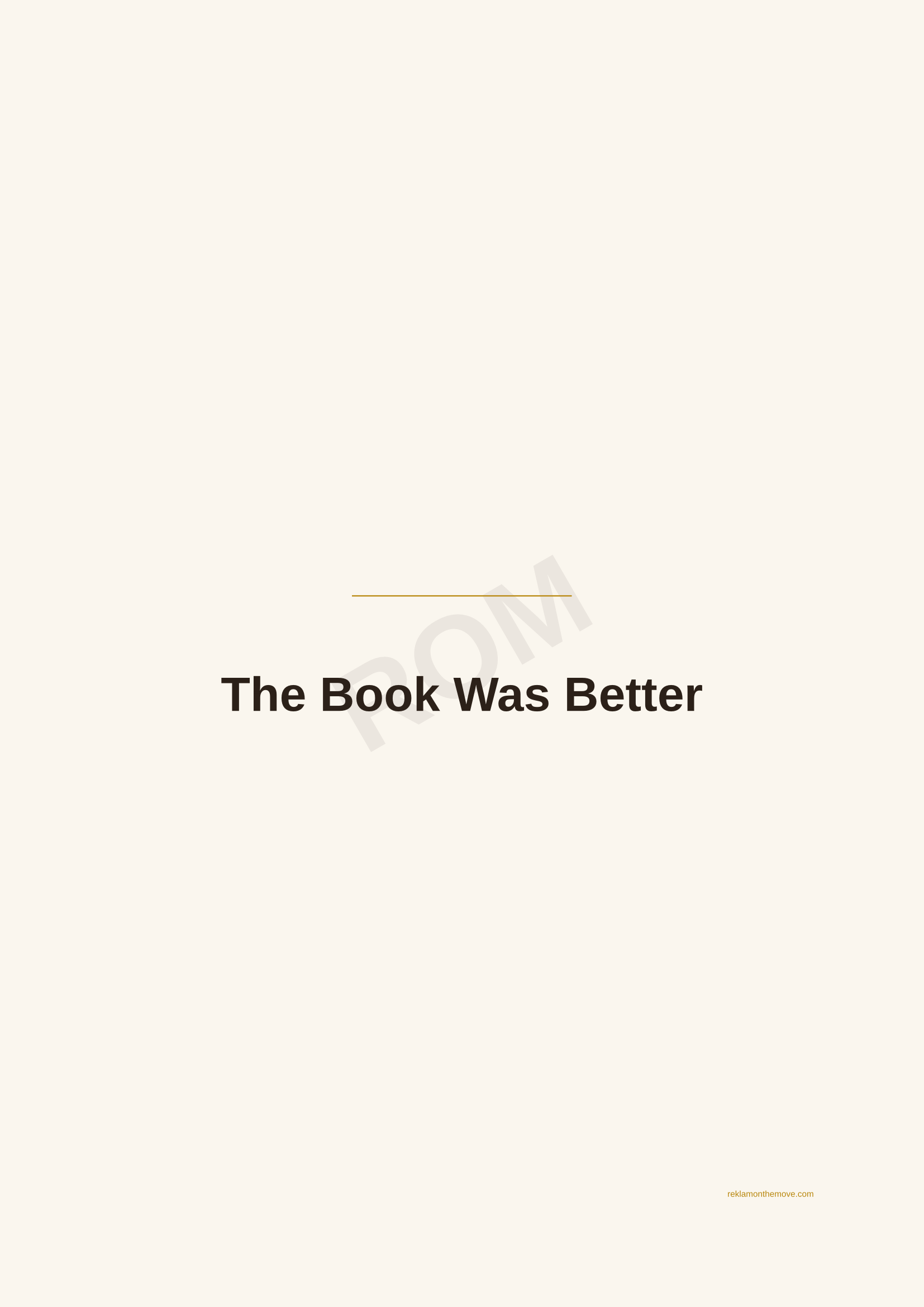 The Book Was Better · Espresso — ROM dijital ürün önizlemesi (filigranlı)