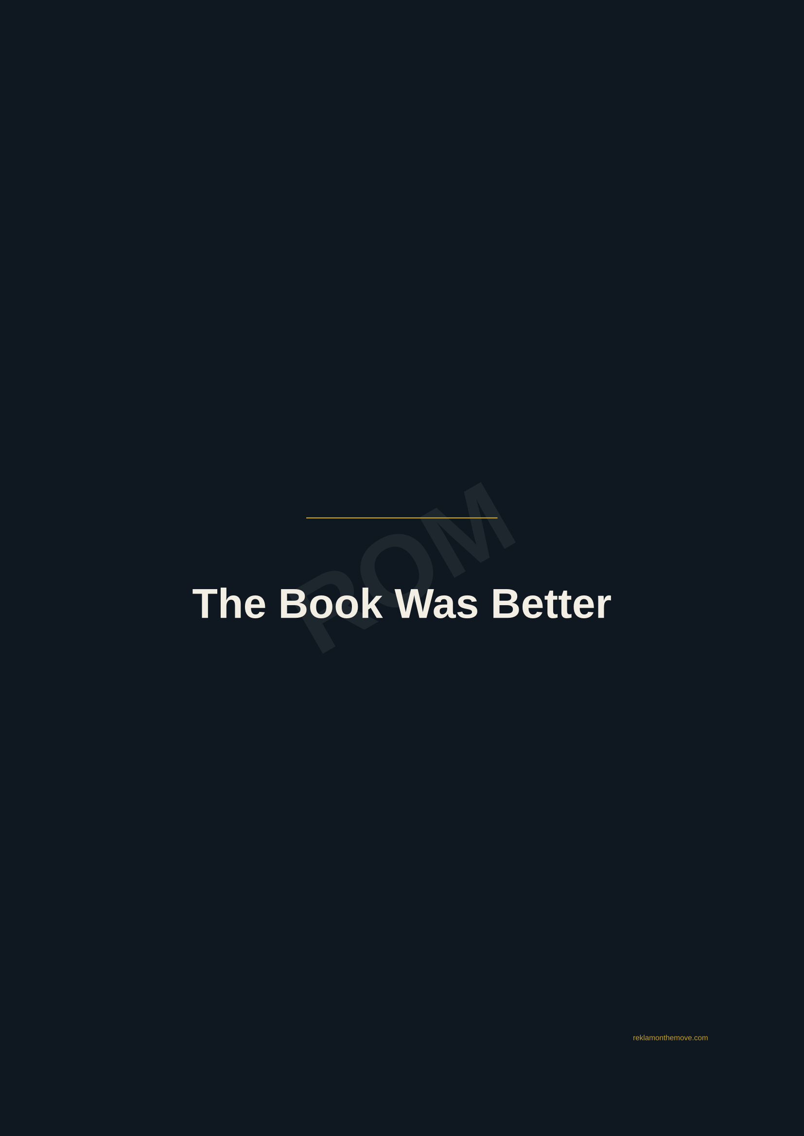 The Book Was Better · Gece — ROM dijital ürün önizlemesi (filigranlı)