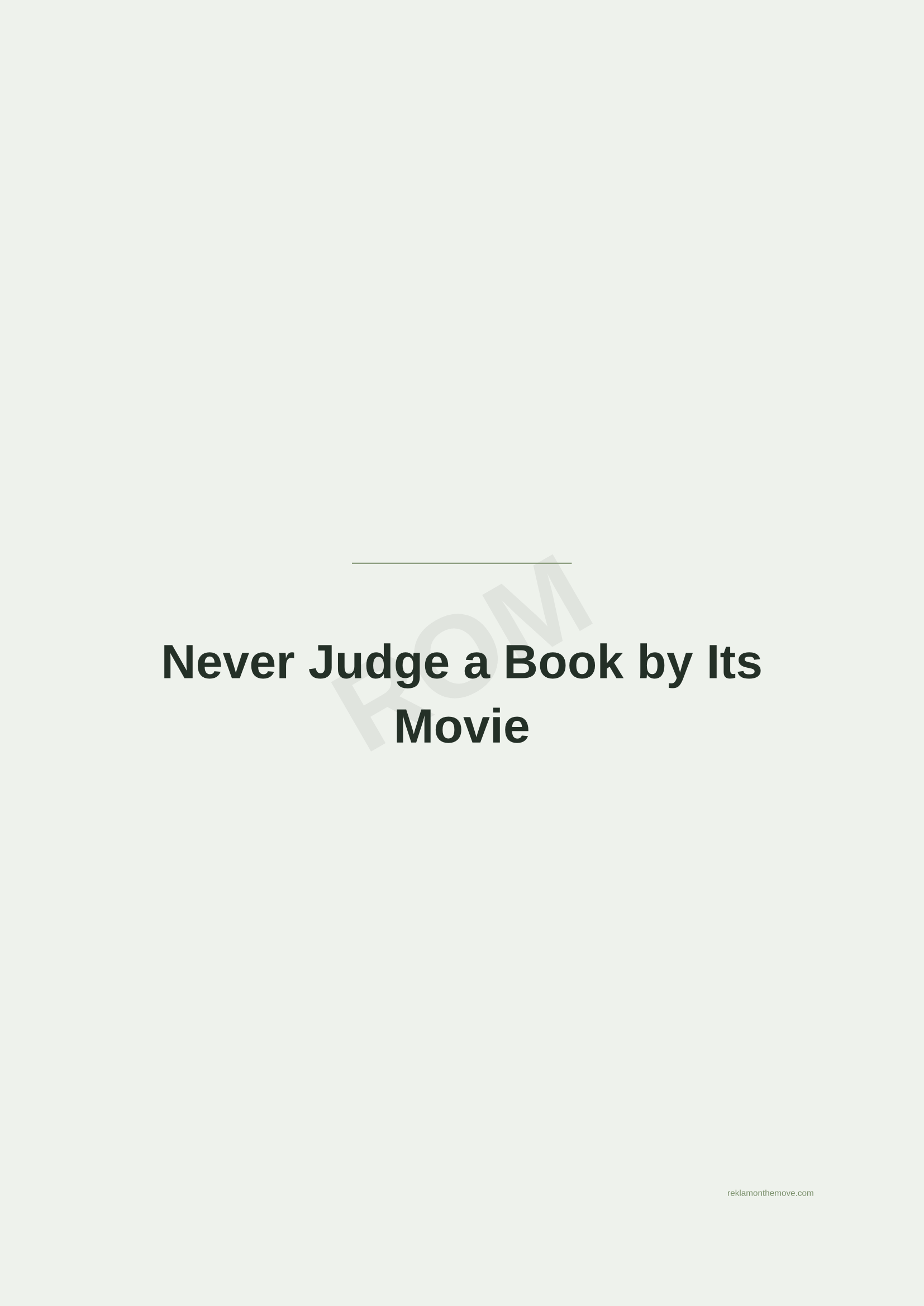 Never Judge a Book by Its Movie · Adaçayı — ROM dijital ürün önizlemesi (filigranlı)