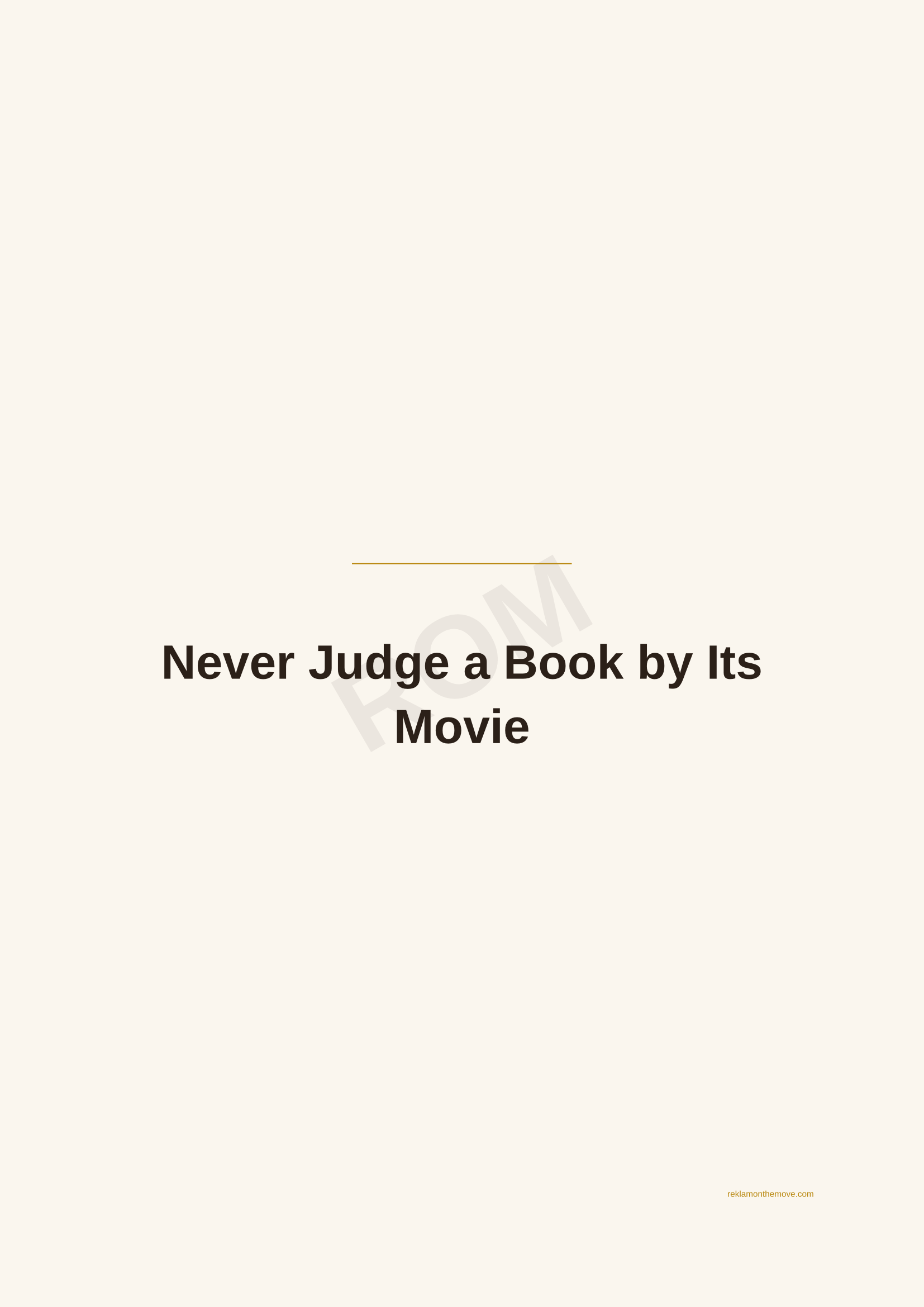 Never Judge a Book by Its Movie · Espresso — ROM dijital ürün önizlemesi (filigranlı)