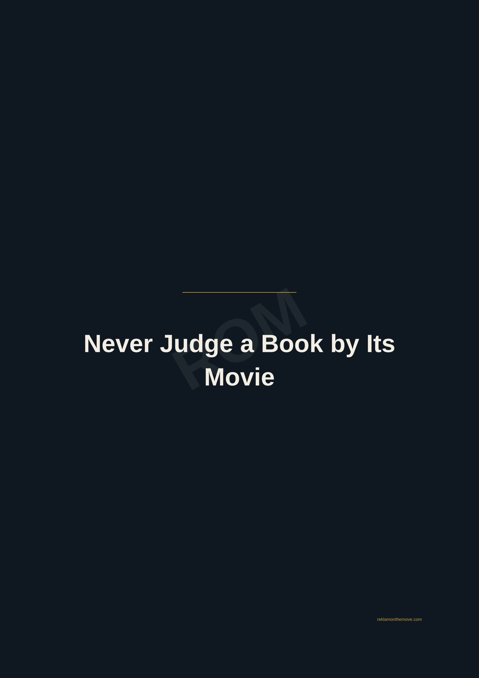 Never Judge a Book by Its Movie · Gece — ROM dijital ürün önizlemesi (filigranlı)