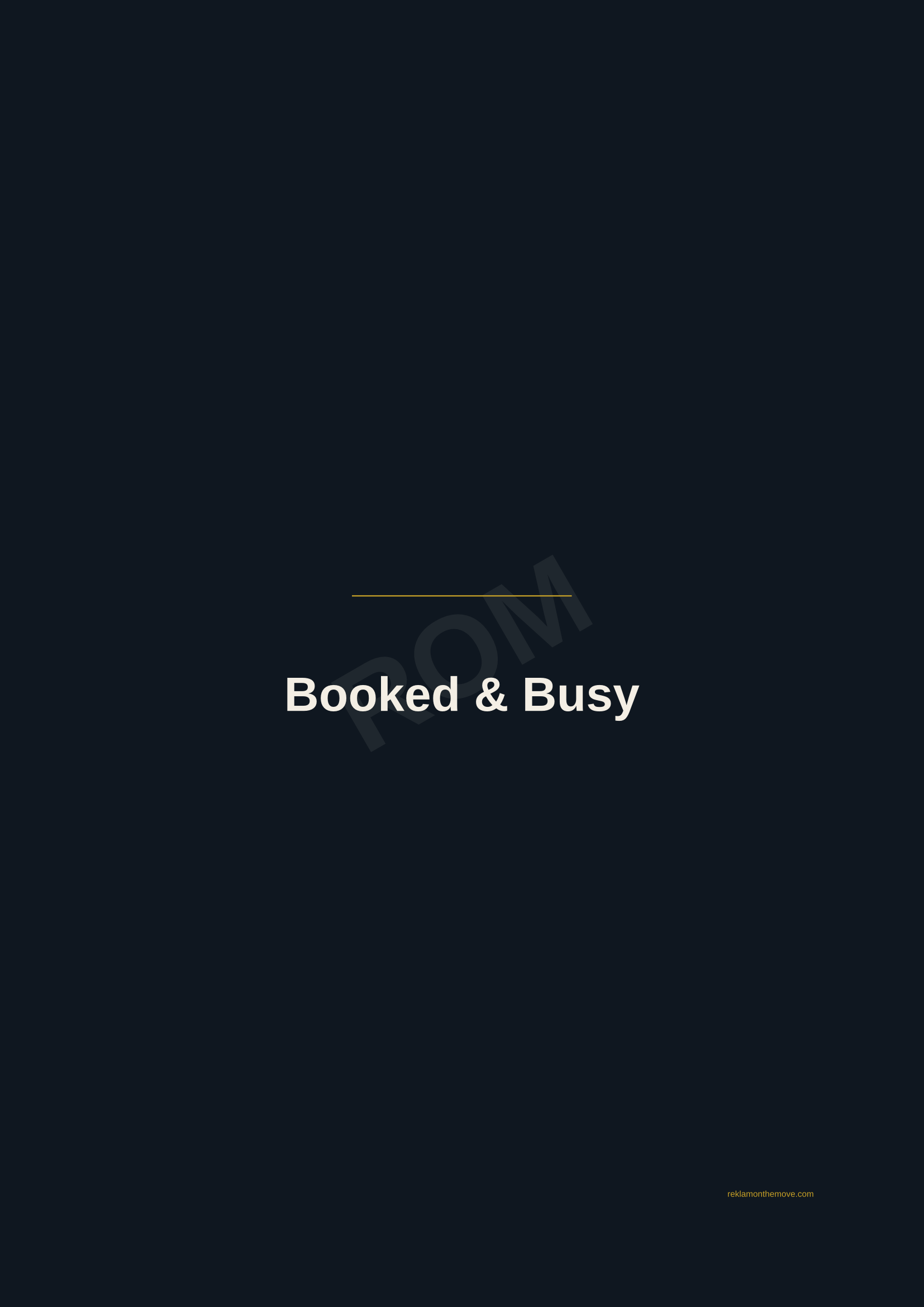 Booked & Busy · Gece — ROM dijital ürün önizlemesi (filigranlı)