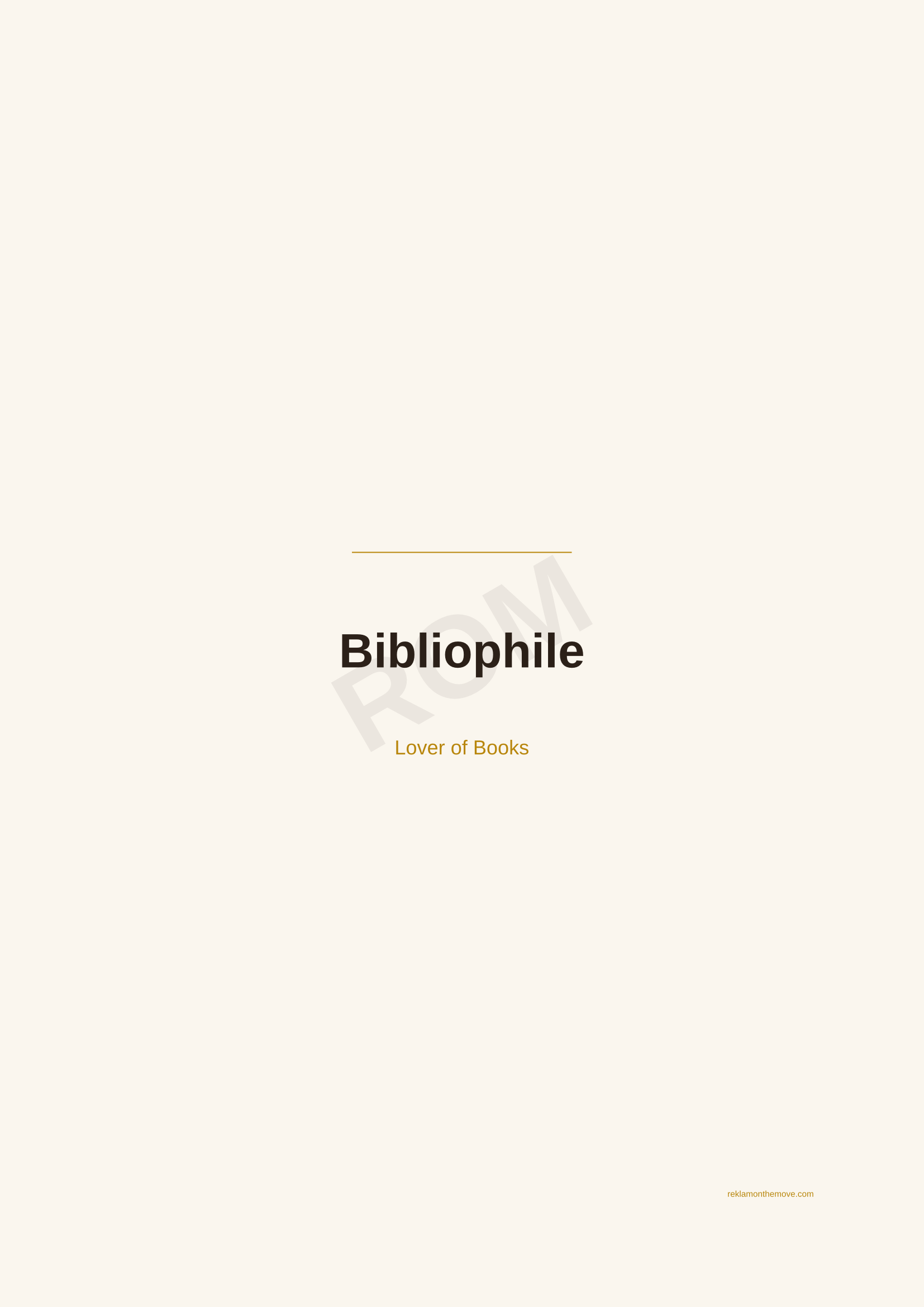 Bibliophile · Espresso — ROM dijital ürün önizlemesi (filigranlı)