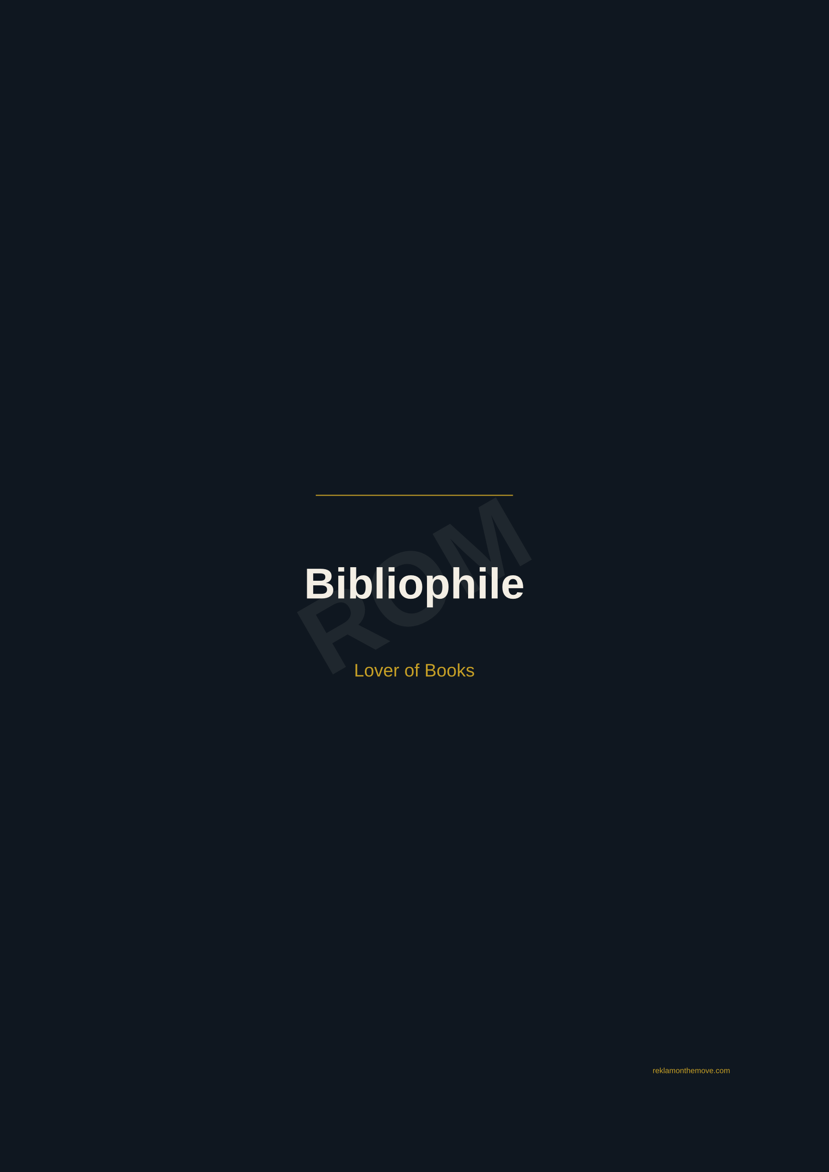 Bibliophile · Gece — ROM dijital ürün önizlemesi (filigranlı)