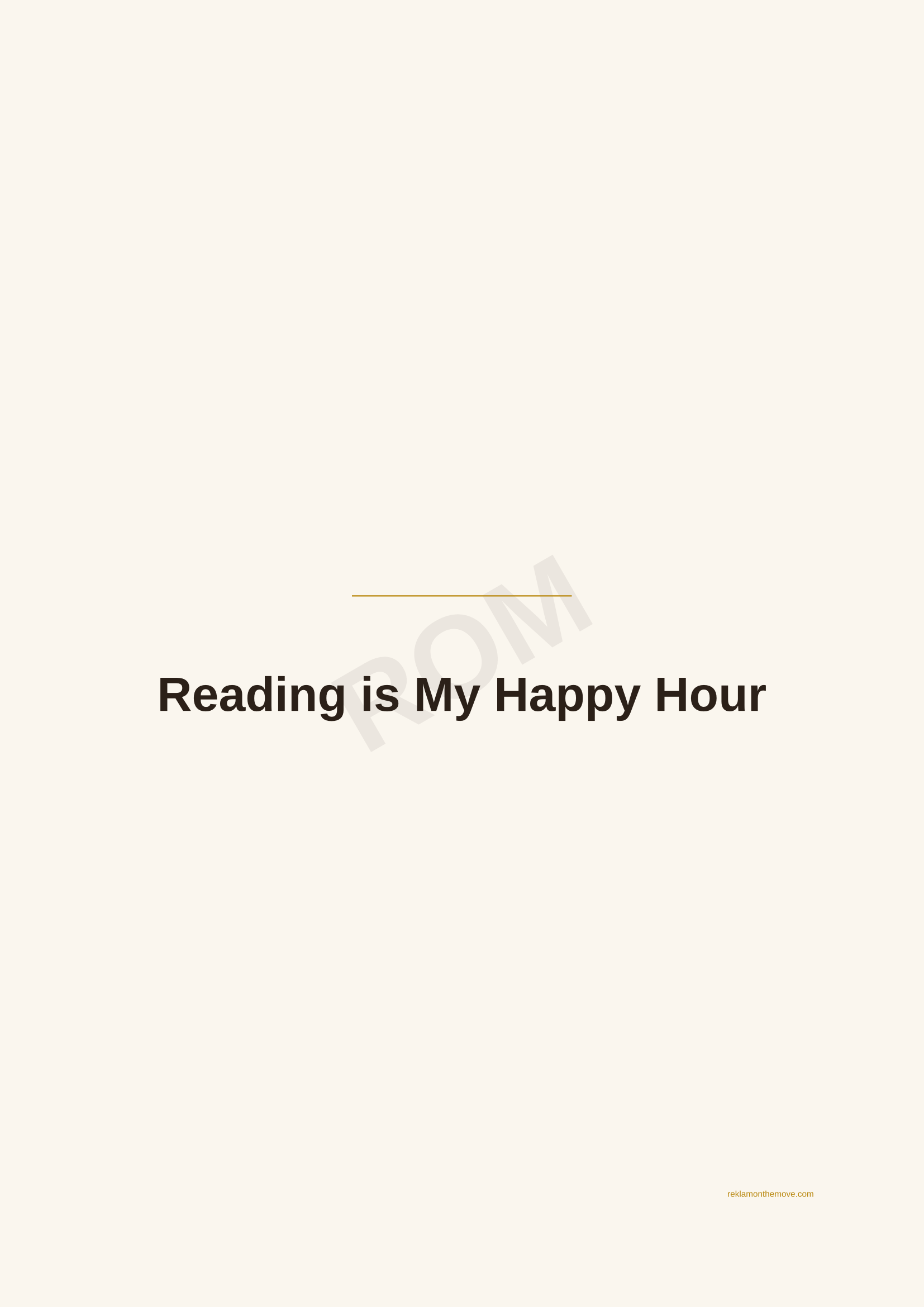 Reading is My Happy Hour · Espresso — ROM dijital ürün önizlemesi (filigranlı)