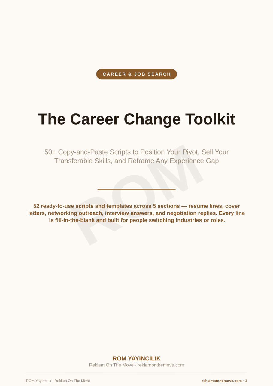 The Career Change Toolkit — ROM dijital ürün önizlemesi (filigranlı)