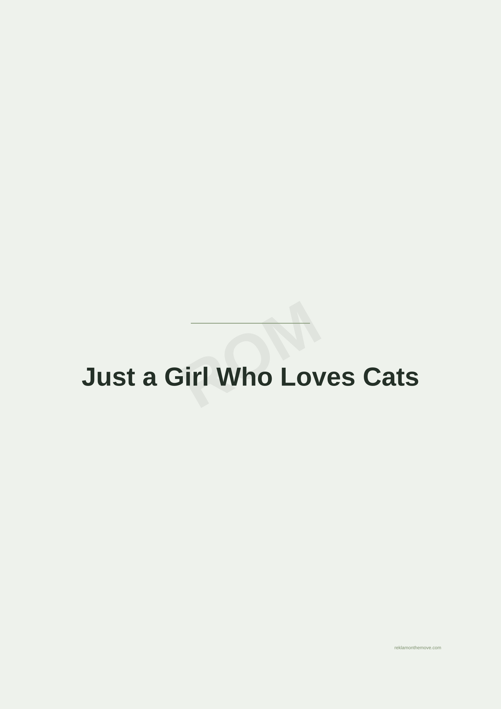 Just a Girl Who Loves Cats · Adaçayı — ROM dijital ürün önizlemesi (filigranlı)