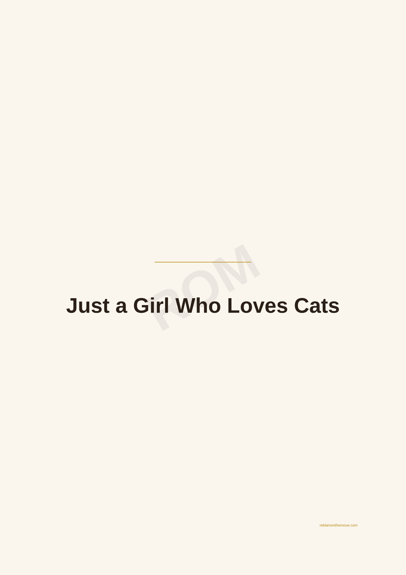 Just a Girl Who Loves Cats · Espresso — ROM dijital ürün önizlemesi (filigranlı)