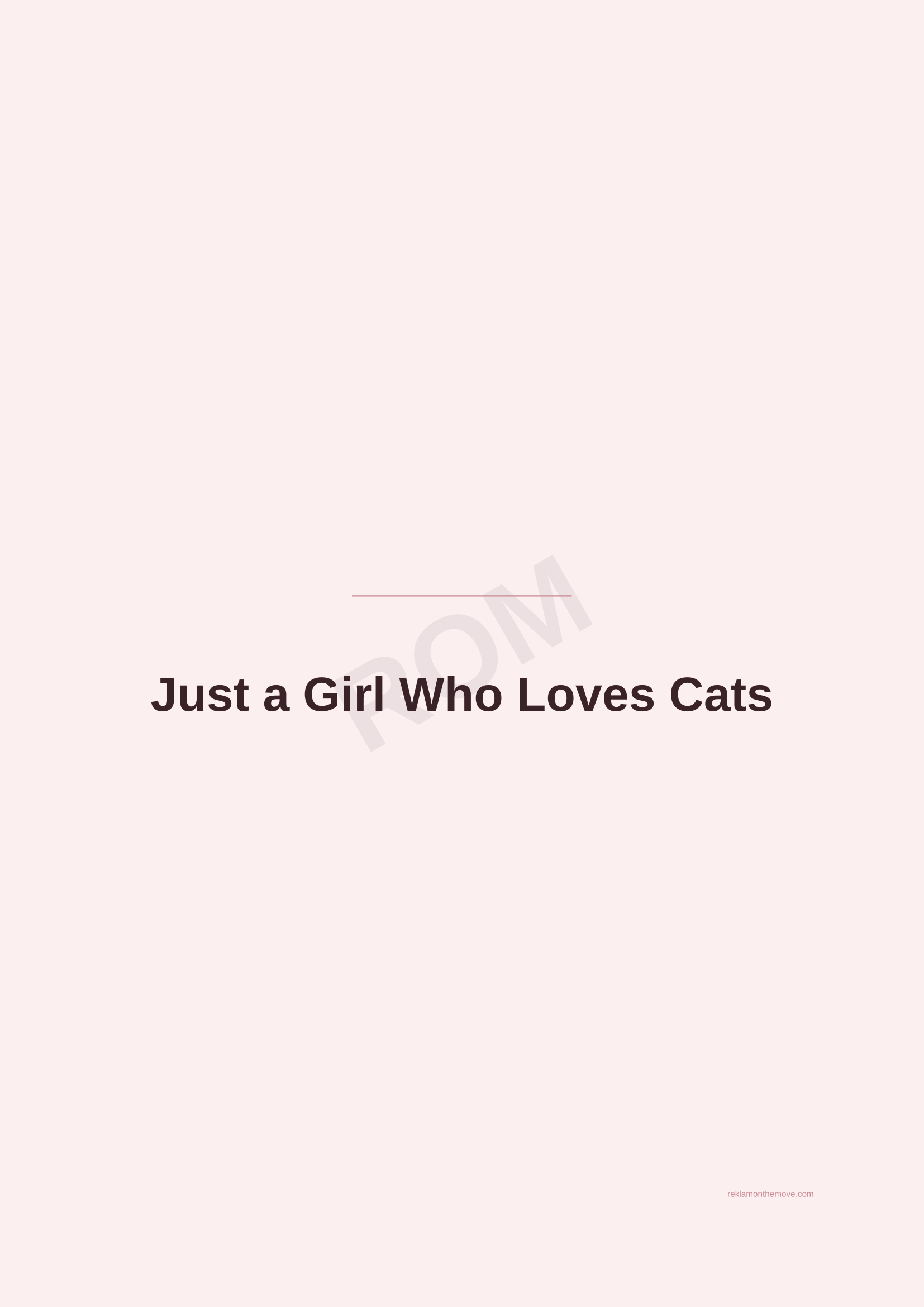 Just a Girl Who Loves Cats · Gül — ROM dijital ürün önizlemesi (filigranlı)