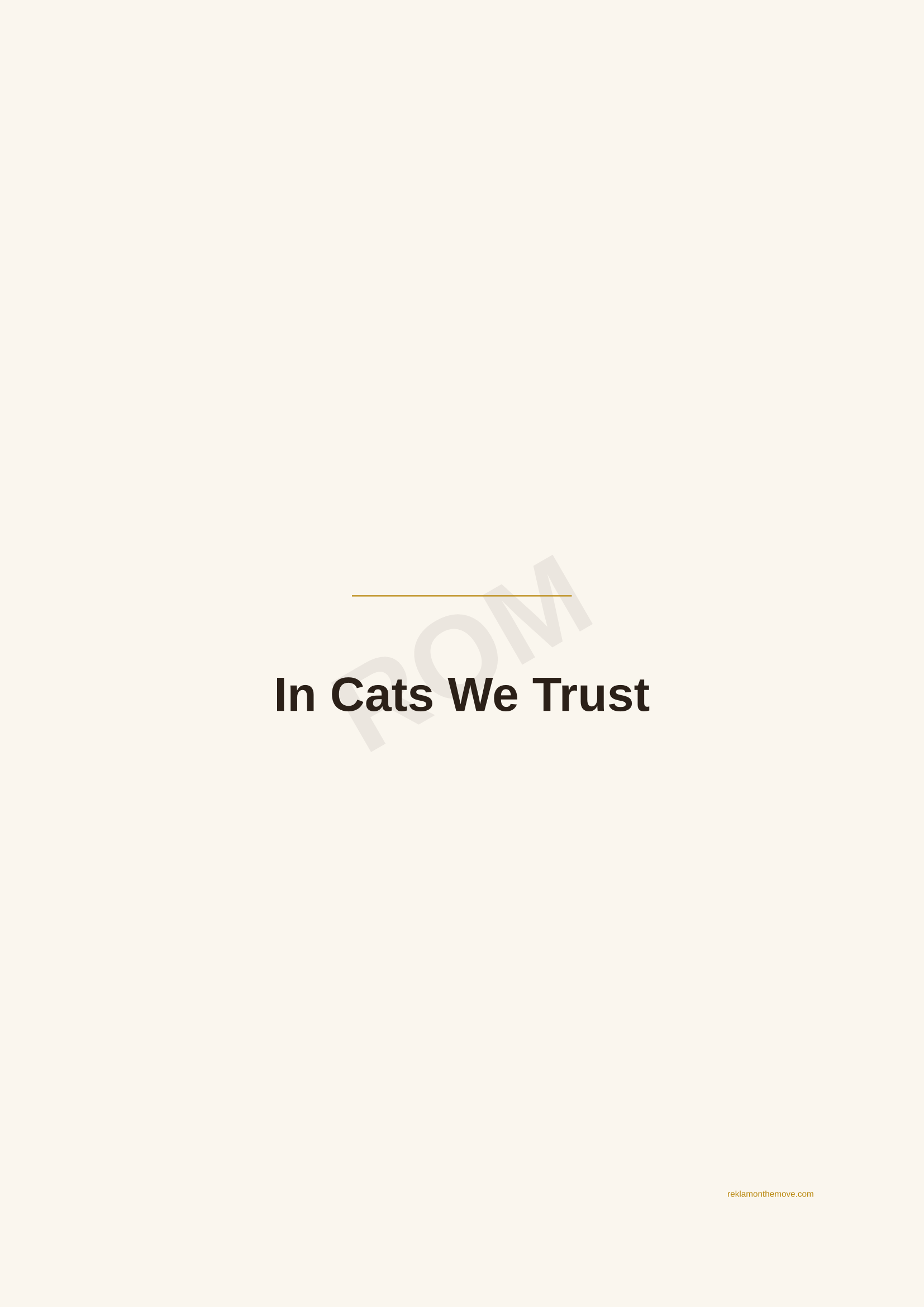 In Cats We Trust · Espresso — ROM dijital ürün önizlemesi (filigranlı)