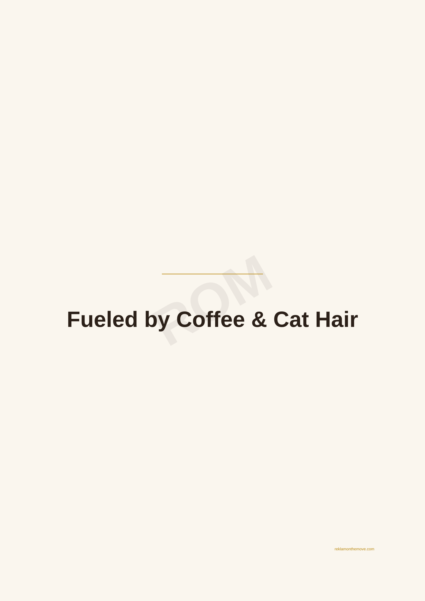 Fueled by Coffee & Cat Hair · Espresso — ROM dijital ürün önizlemesi (filigranlı)