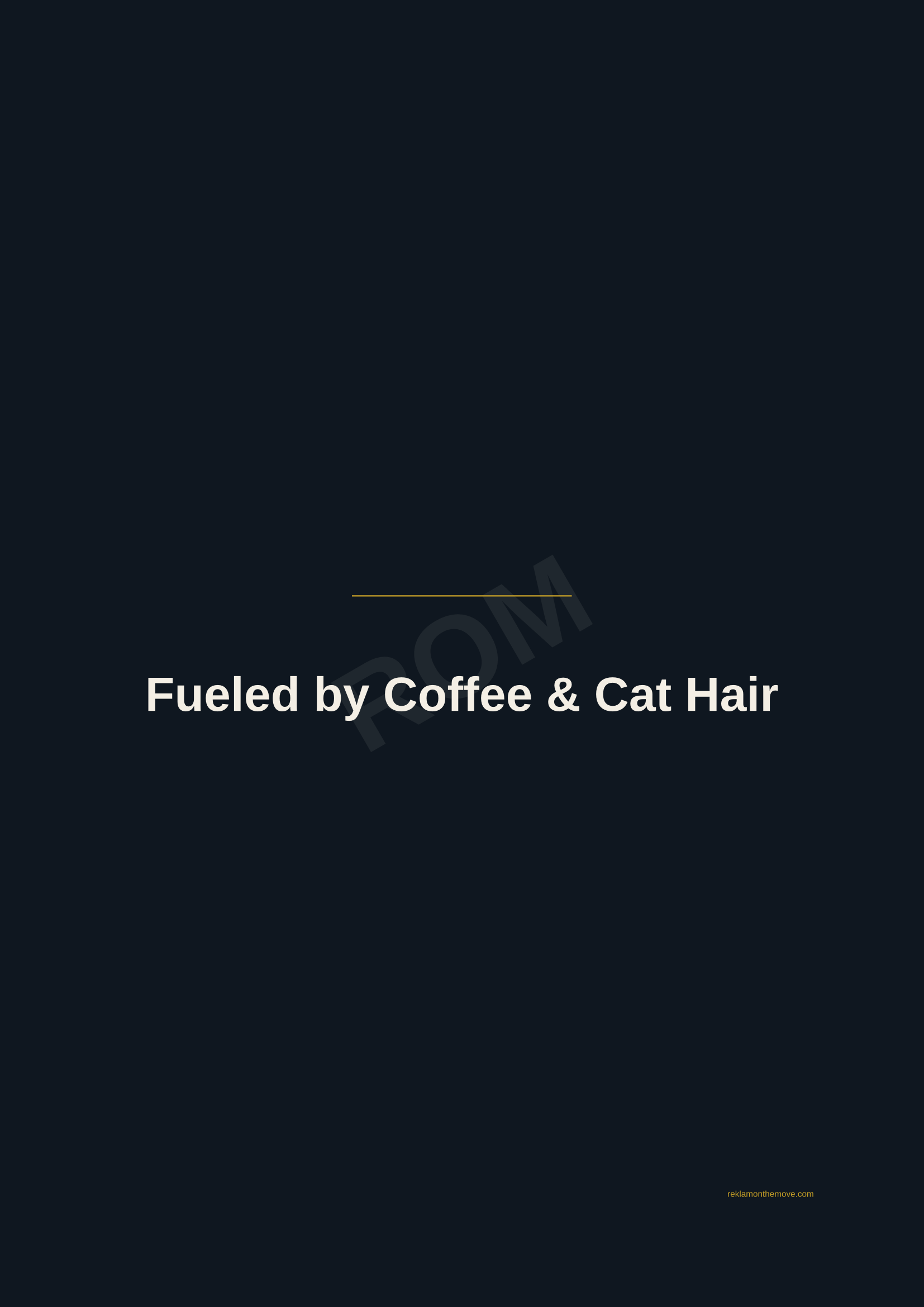 Fueled by Coffee & Cat Hair · Gece — ROM dijital ürün önizlemesi (filigranlı)