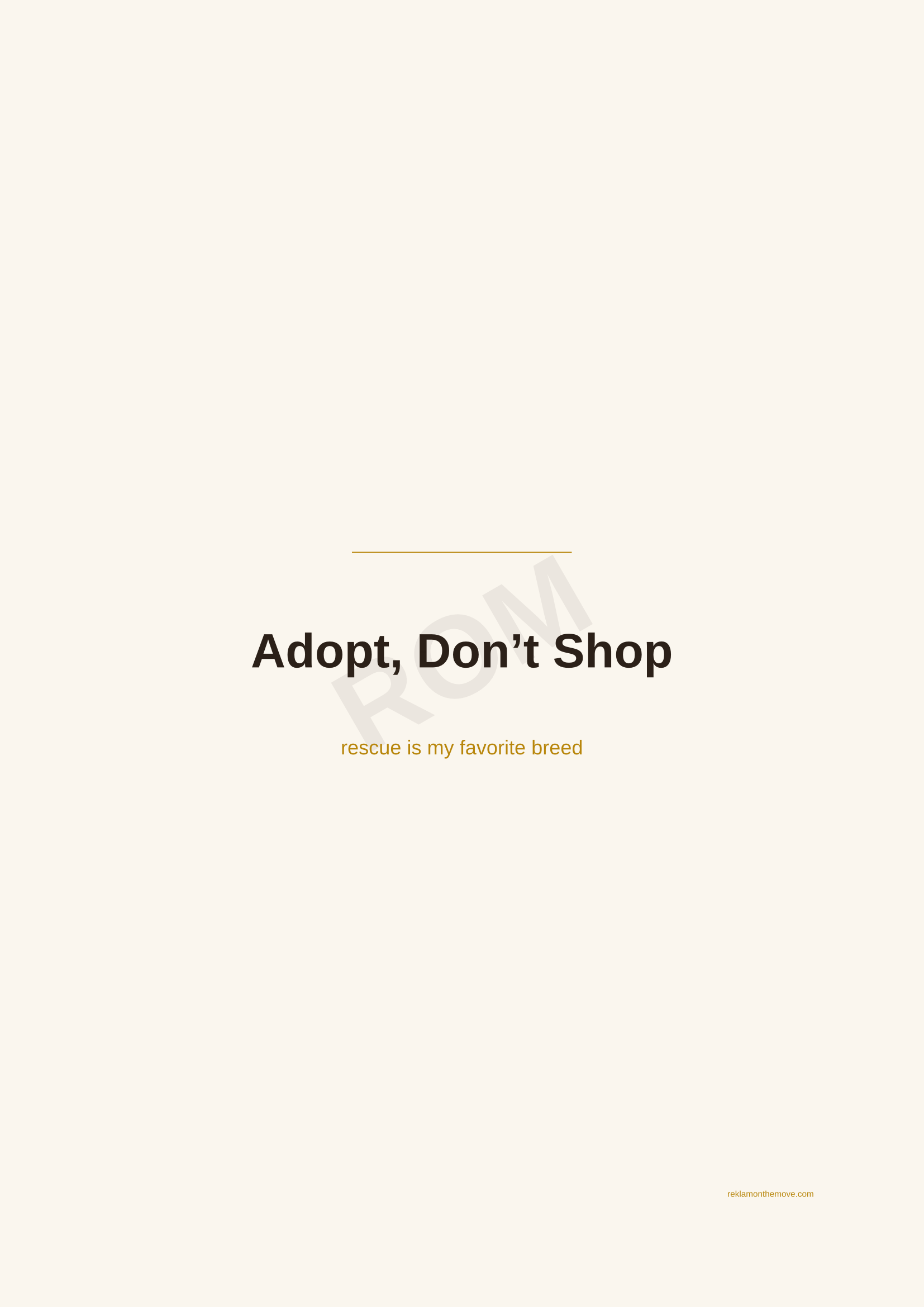 Adopt, Don't Shop · Espresso — ROM dijital ürün önizlemesi (filigranlı)