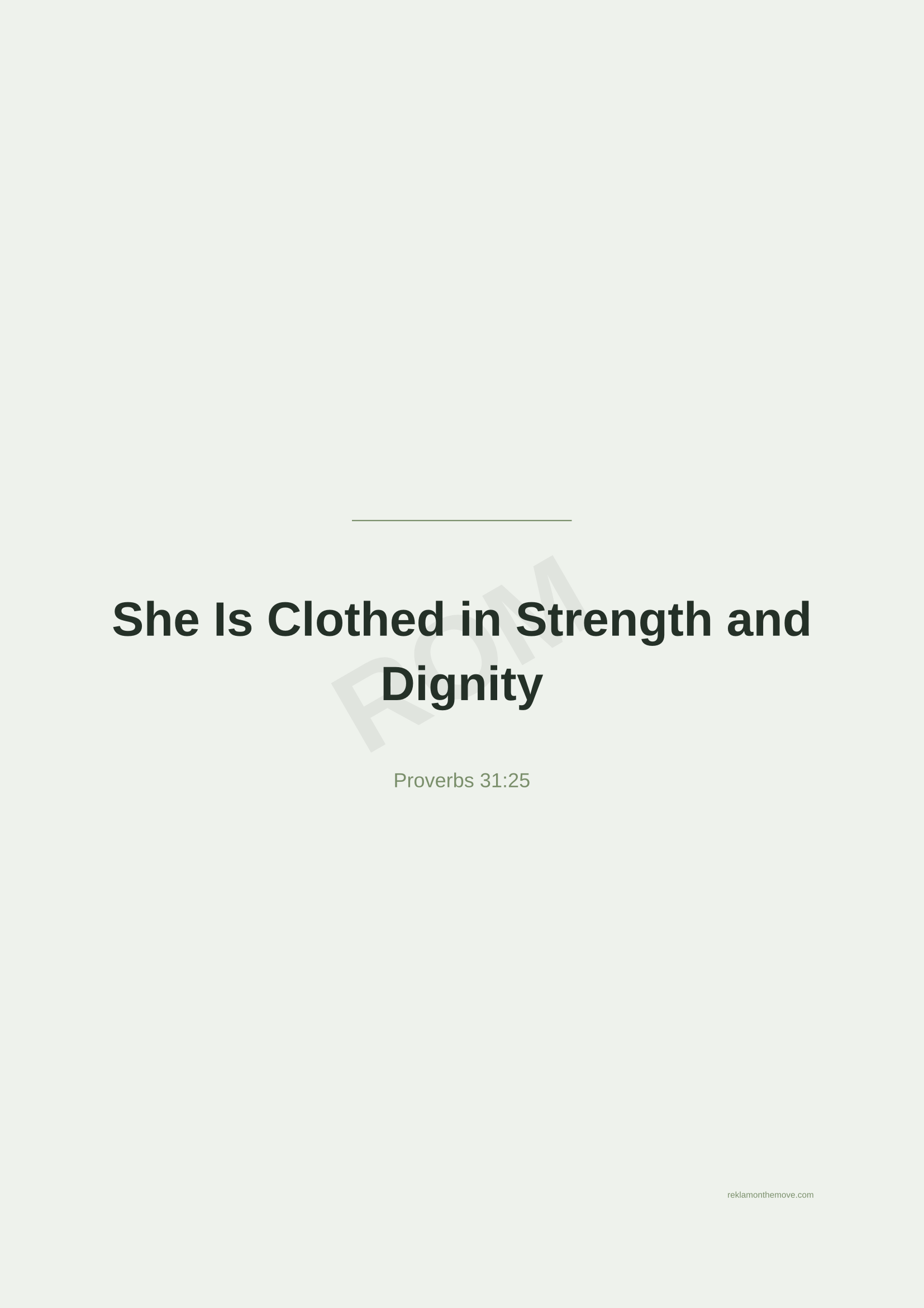She Is Clothed in Strength and Dignity · Adaçayı — ROM dijital ürün önizlemesi (filigranlı)